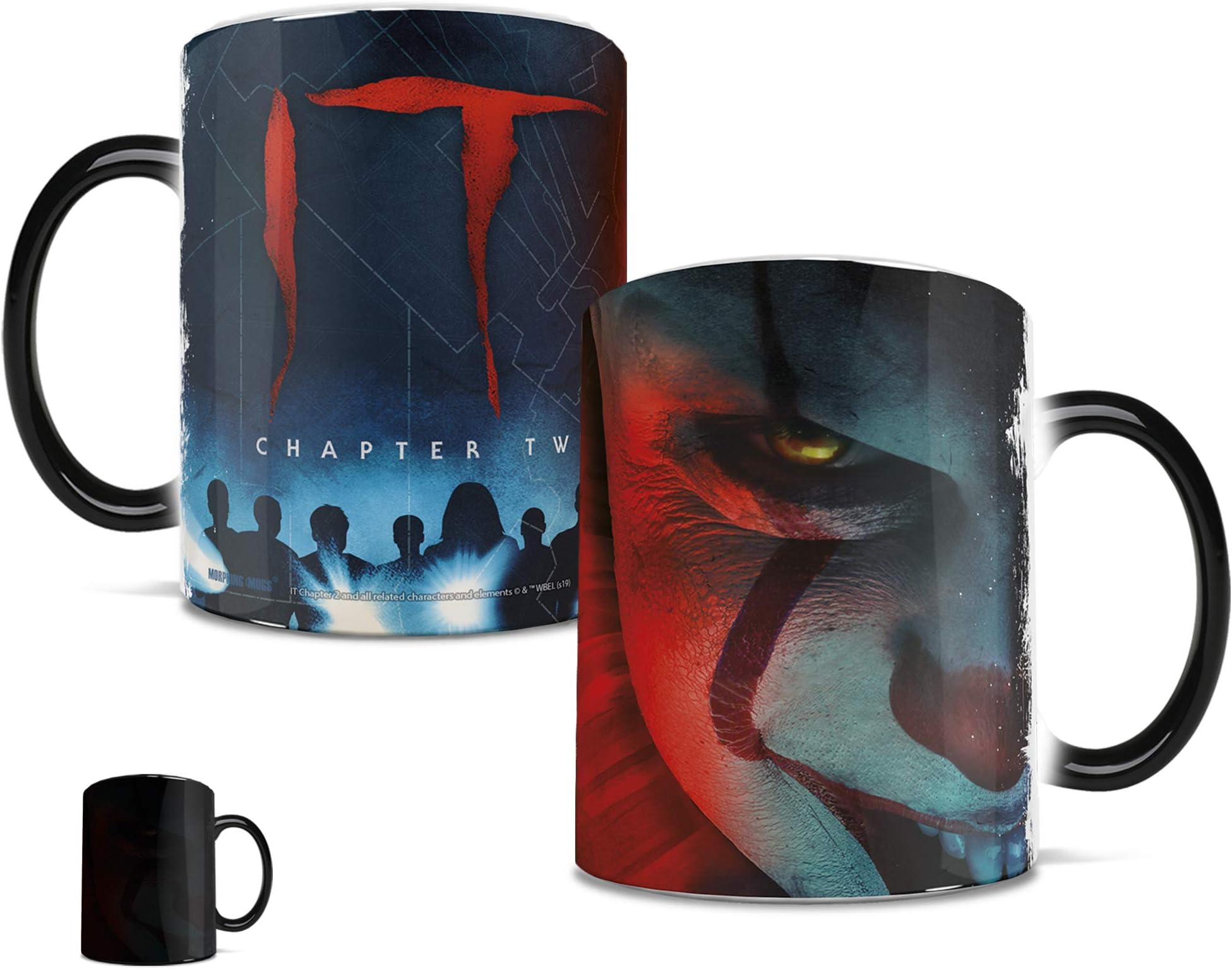 Morphing MugsIT Chapter Two – Sewer Lines – Pennywise The Dancing Clown - One 11 oz Color Changing Heat Sensitive Ceramic Mug – Image Revealed When HOT Liquid Is Added!
