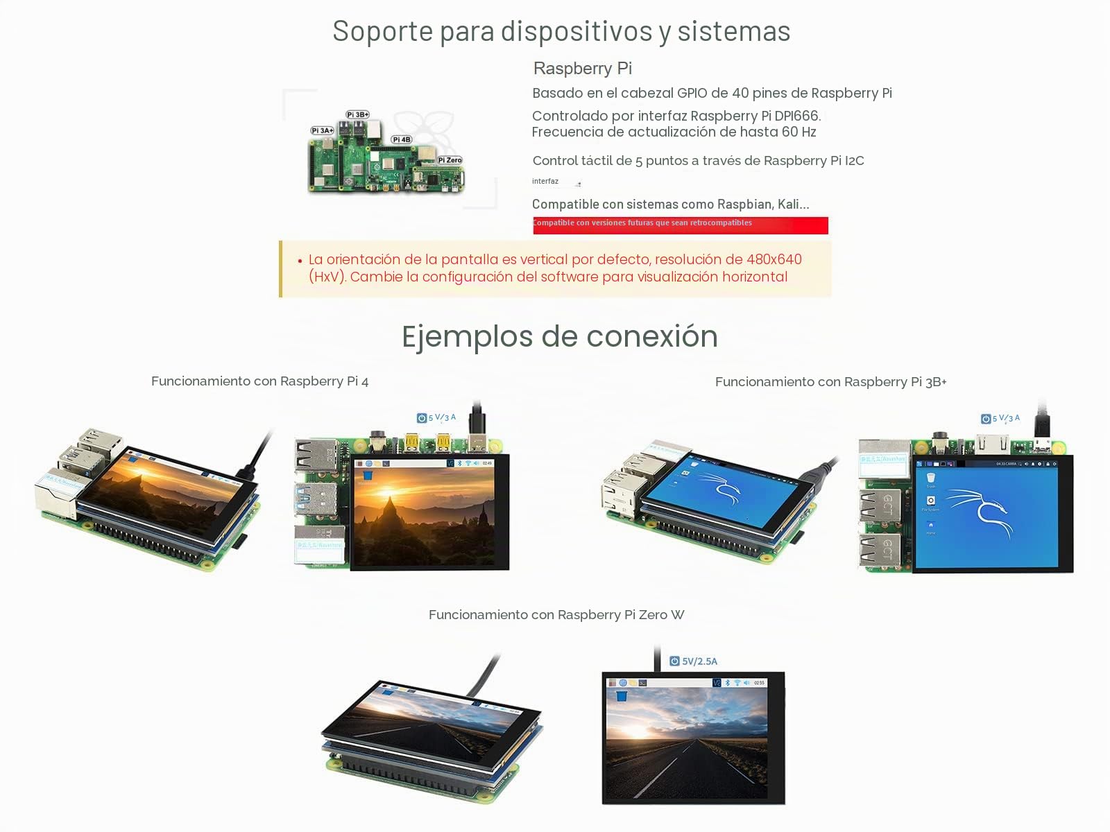 Waveshare 2.8inch Capacitive Touch Screen LCD For Raspberry Pi 480×640 dpi IPS Display Fully Laminated Toughened Glass Cover Low Power Solution
