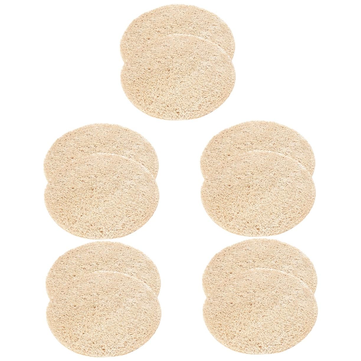 PRETYZOOM 10piezas Posavasos De Té Multiuso Cojines De Taza De Té Antideslizantes Funda Natural De Luffa Adecuados para Casa Oficina