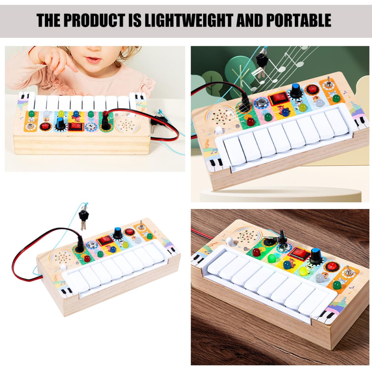 Juguete Musical de Madera Led, 1 Pieza, Electrónico, para Niños