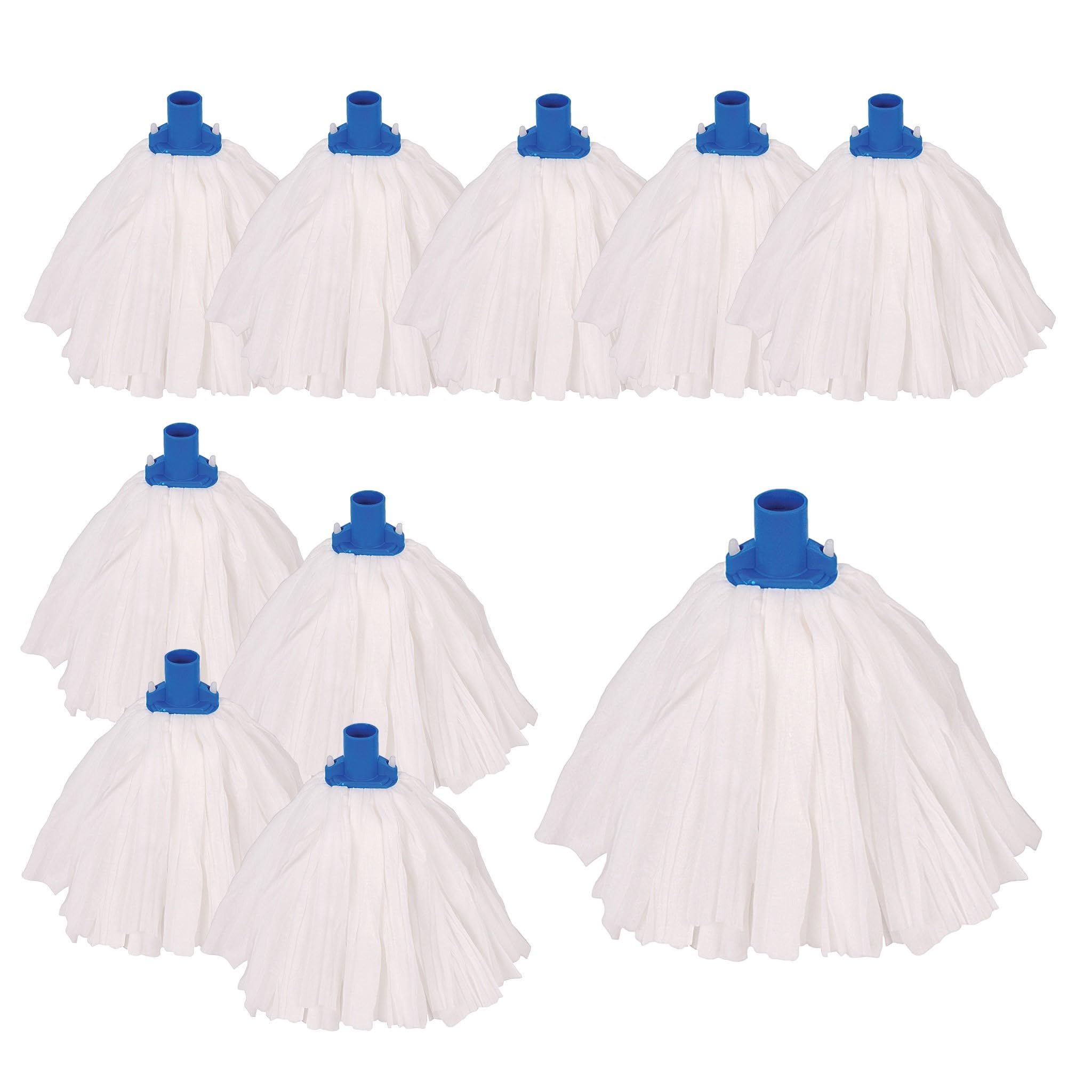 Aardvark Janitorial Supplies Professional Super White Colour Coded Mop Heads - 10 Blue