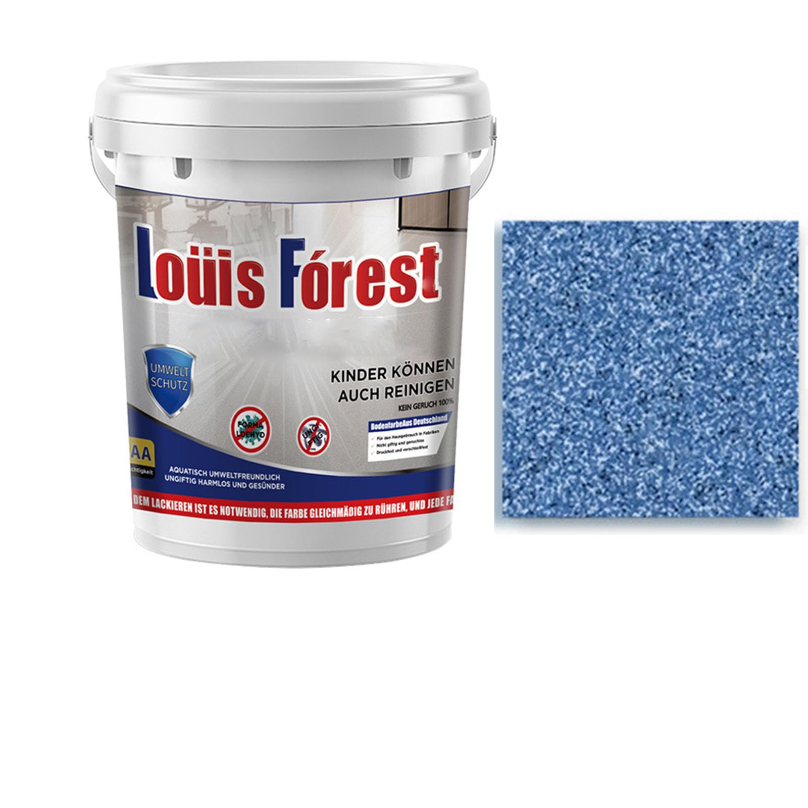 Epoxy Colored Sand Floor Paint,High Gloss Marble Finish Epoxy Floor Coating,Durable Non-Slip Waterproof Paint for Garage & Basement, Concrete (Sapphire Blue, 2kg)