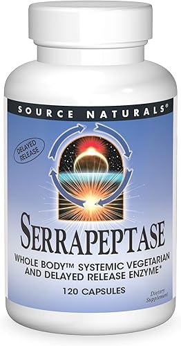 Source Naturals Serrapeptase - Enzima de liberación retardada - 120 cápsulas vegetarianas