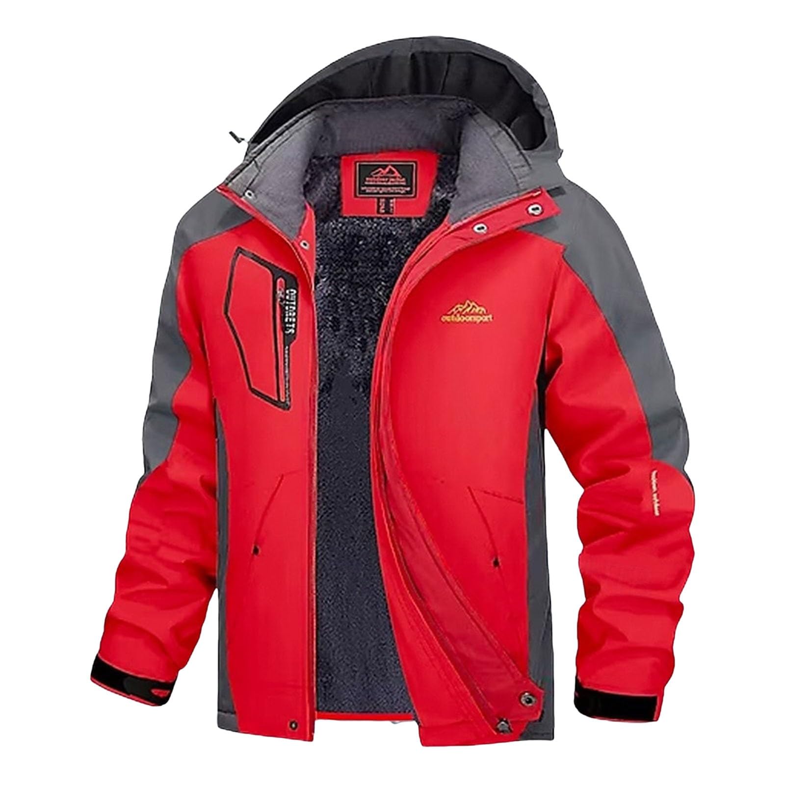 Giacca invernale da uomo, antivento, traspirante, per sport di montagna, isolamento termico, tasche con cerniera, versatile, per il tempo libero o i viaggi, lavorazione robusta per attività all'aperto