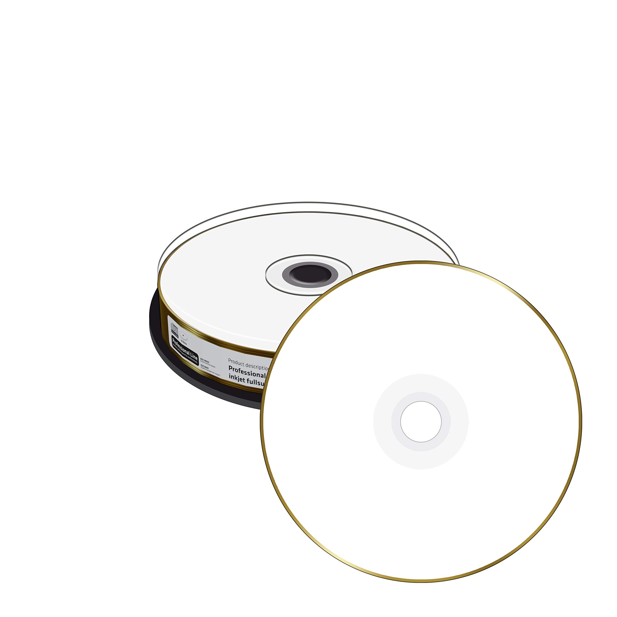 Professional Line CD-R 700 Mb|80 min 52-krotna prędkość zapisu, możliwość drukowania na całej powierzchni (drukarka atramentowa), biała, do długotrwałego archiwizacji, 10 Cake