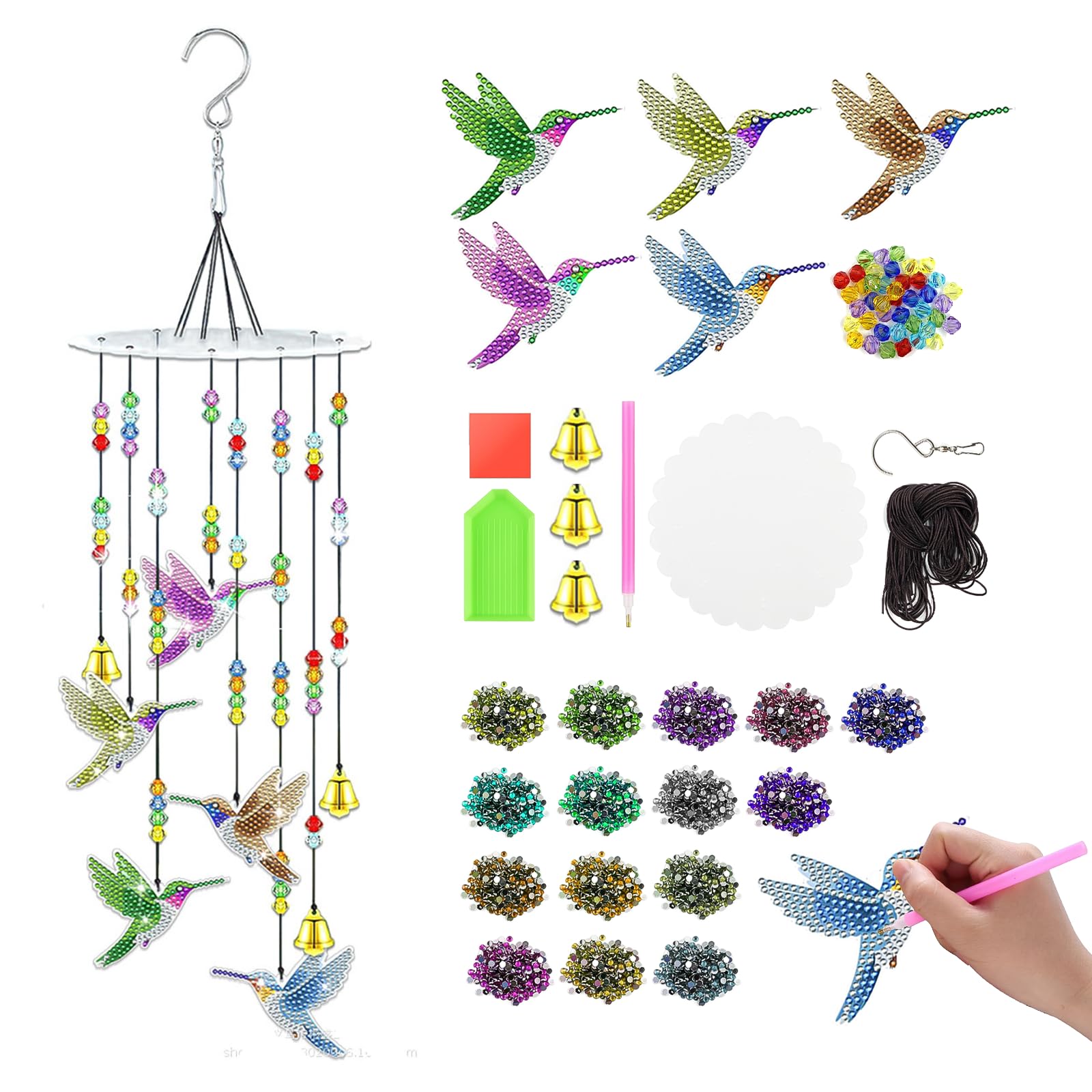 Acchiappasole a forma di colibrì e limone: ologramma in acrilico da appendere alla finestra - Italia