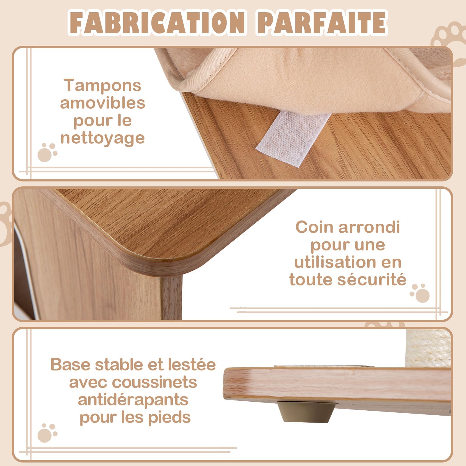 GOPLUS Árbol para Gatos de Madera de XXL 176 CM, Torre para Gatos de 5 Niveles con Poste Rascador de Sisal, Diseño Antivuelco, Árbol Rascador con Cojines Cómodos, 59×59×176CM