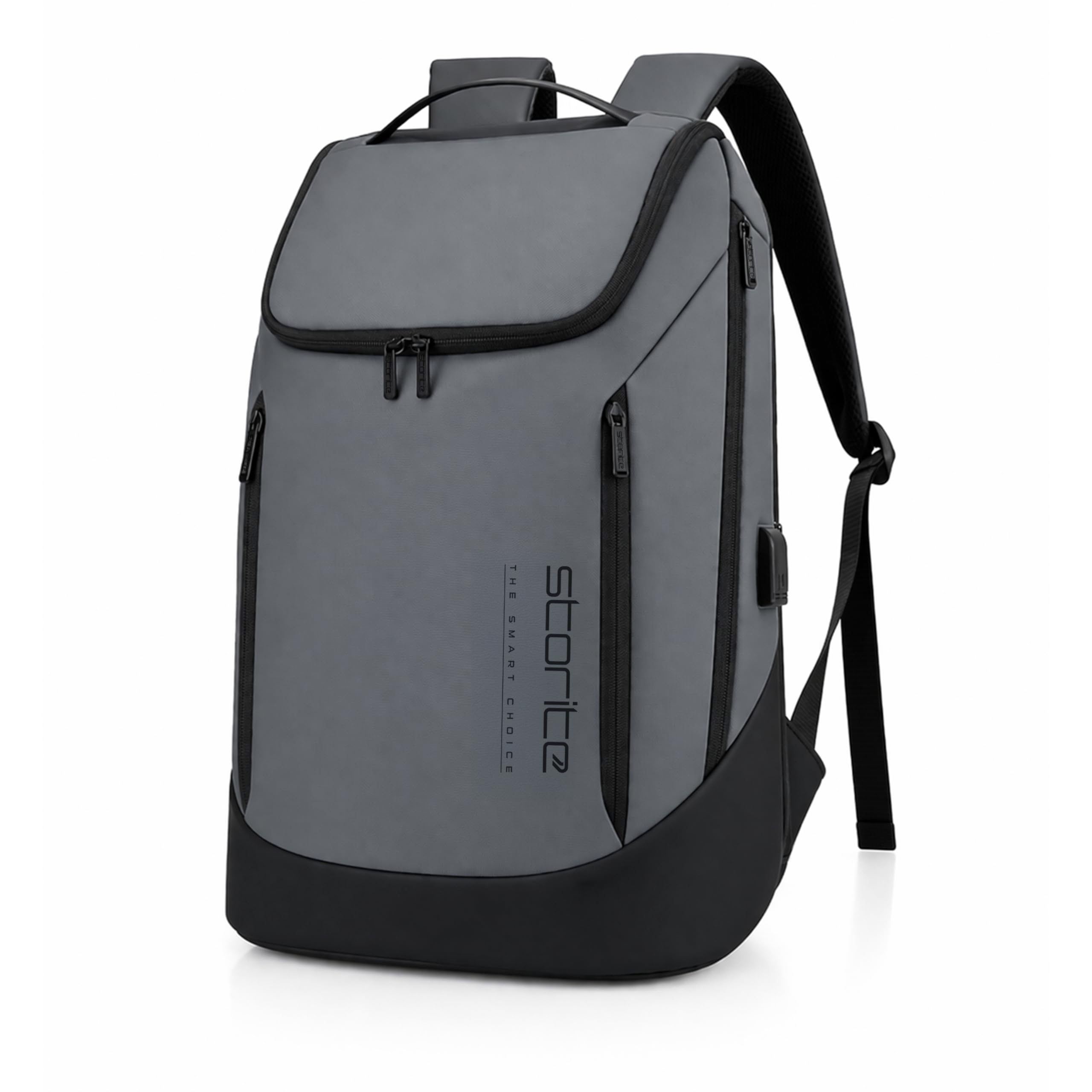 Laptop Backpack for Men & Women | 17" Laptop Bag | 20L Backpack | Water Resistant Business Travel Backpack with USB Charging Port | Durable Smart Office Bag (Grey)-image-24