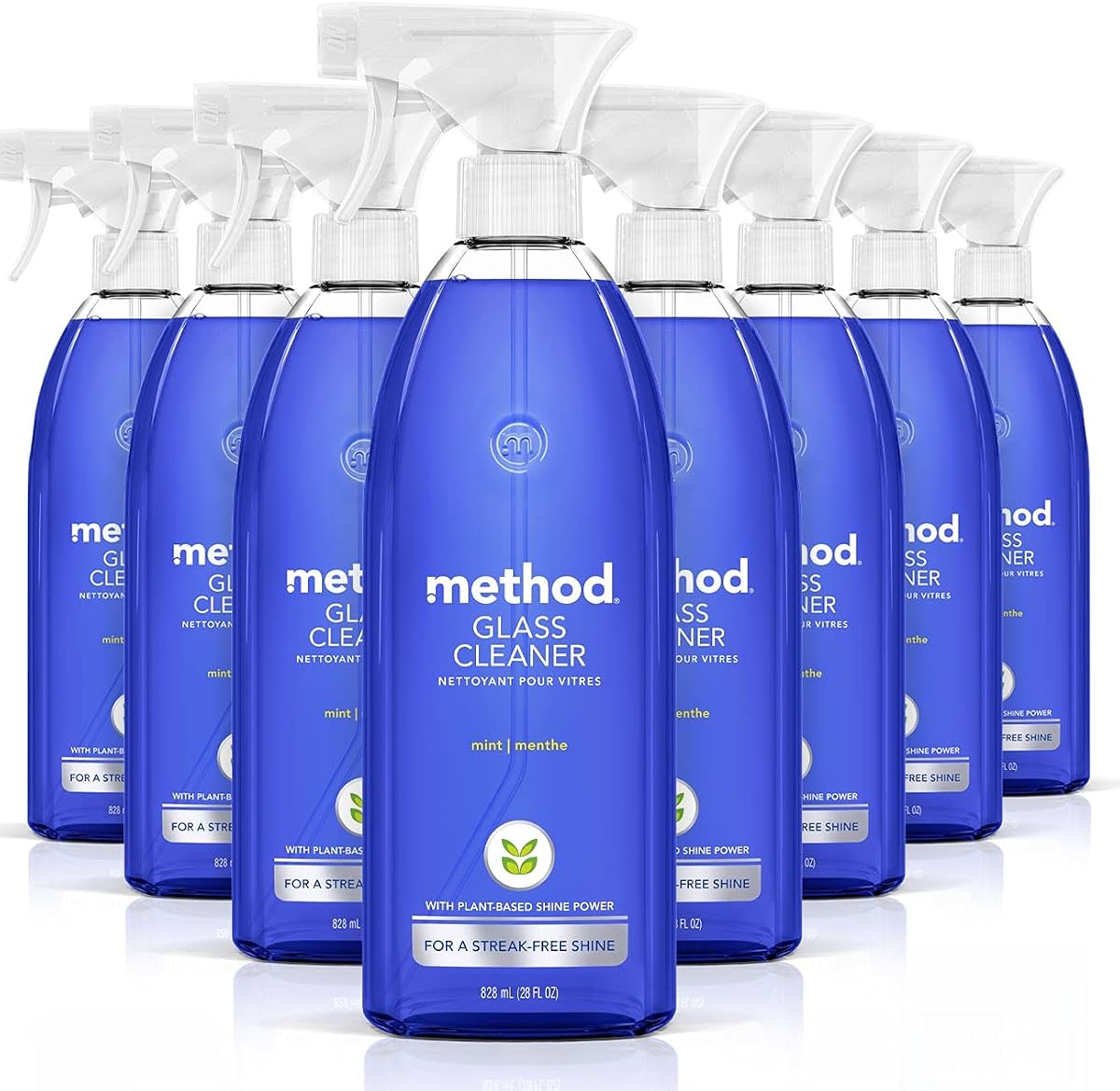 method Glass Cleaner Spray, Mint, Mirror & Window Cleaner, 28 fl oz, 8 Pack