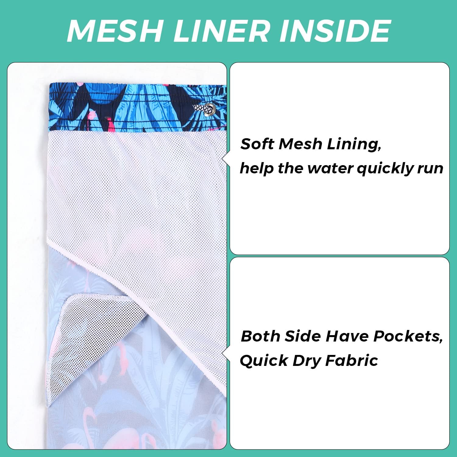 ELETOP Men's Swim Trunks Quick Dry Bathing Suit Swimming Board Shorts Mesh Lining Beach Swimwear - Image 3