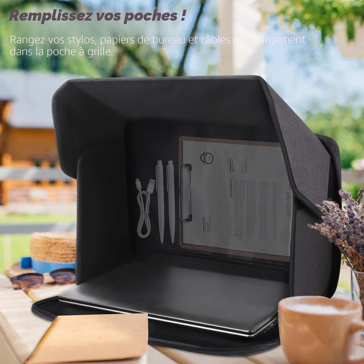 Pare-Soleil Pliable pour Ordinateur Portable - pour Le Travail à l'extérieur - 38,1 à 40,6 cm (Brevet en Attente)