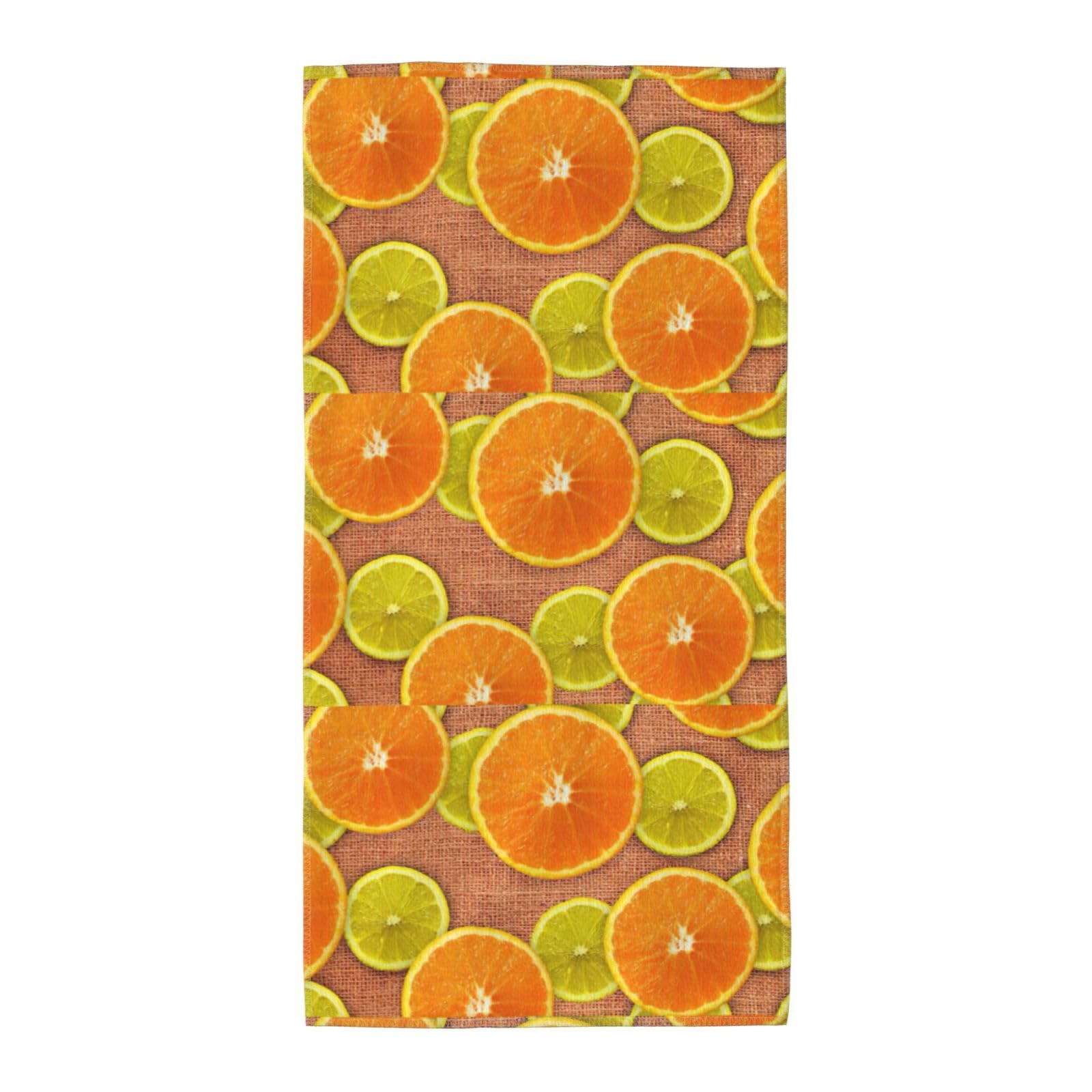 KAPPTYY Lemons And Oranges Breathable Long Towel Absorbent Reusable For Daily Family Life