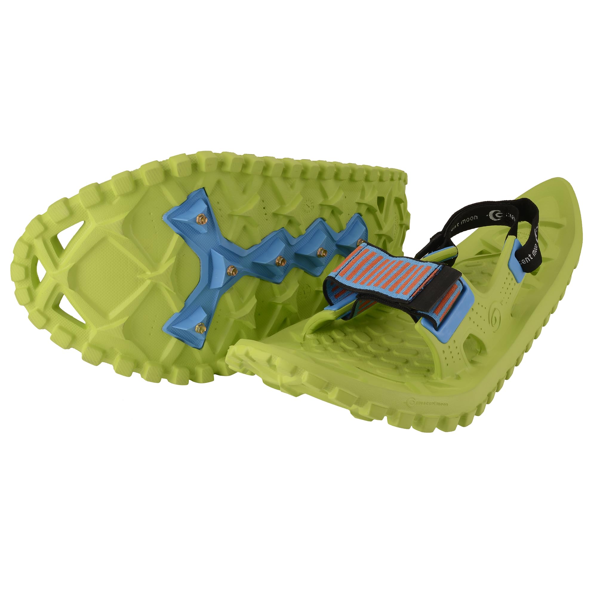 Crescent Moon Lightweight Youth Foam Snowshoes, Perfect Kid Snowshoes for Snowshoeing, Toddler and Kids Snow Shoes with Secure Hook & Loop Bindings, Rocker Cloud Deck and Ice Spikes