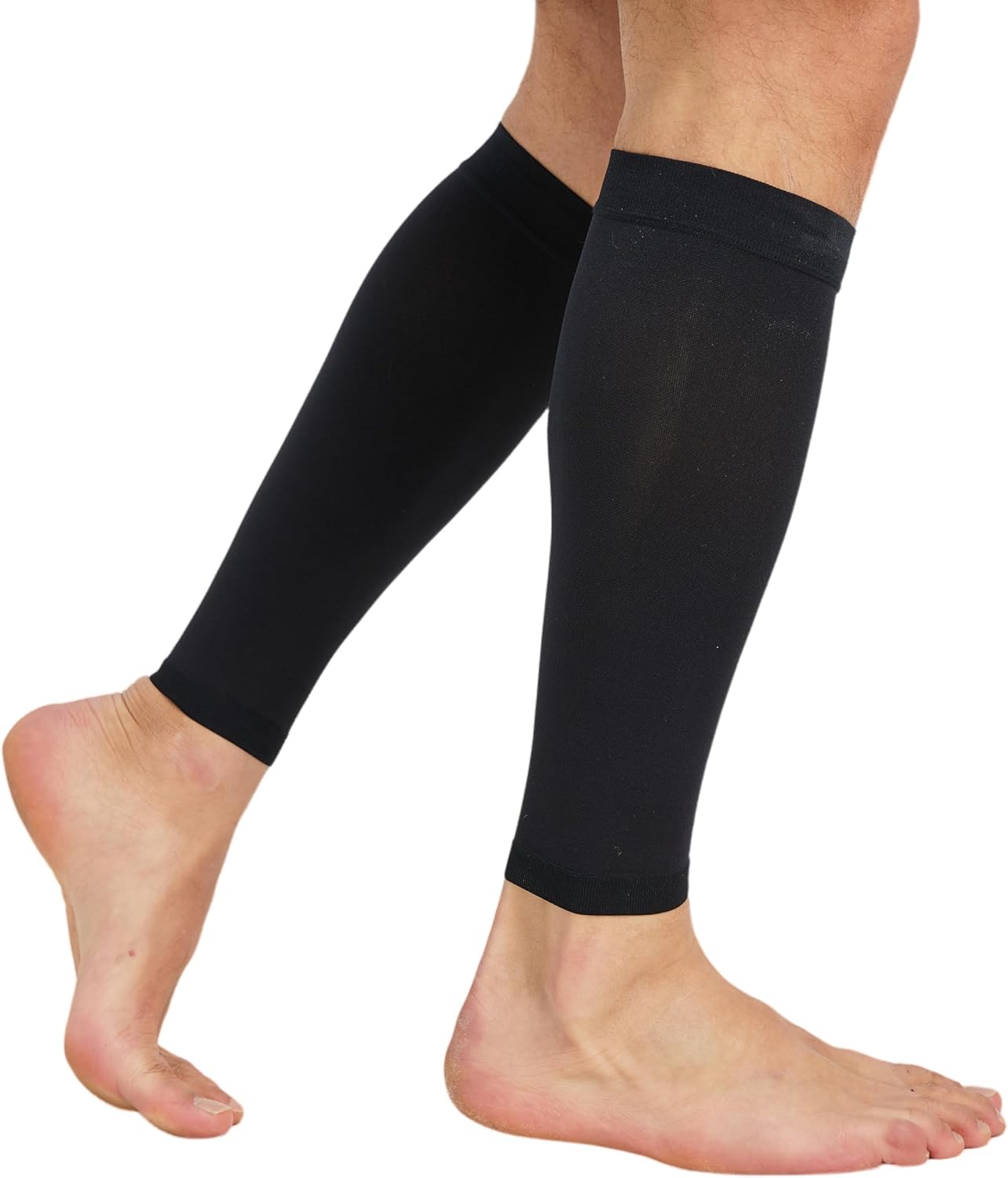 MGANG Calf Compression Sleeve, (2 Pairs) 20-30mmHg Leg Compression Socks, Unisex for Pain Relief, Swelling, Edema, Maternity, Varicose Veins, Shin Splint, Nursing, Travel, Black S/M - Image 4