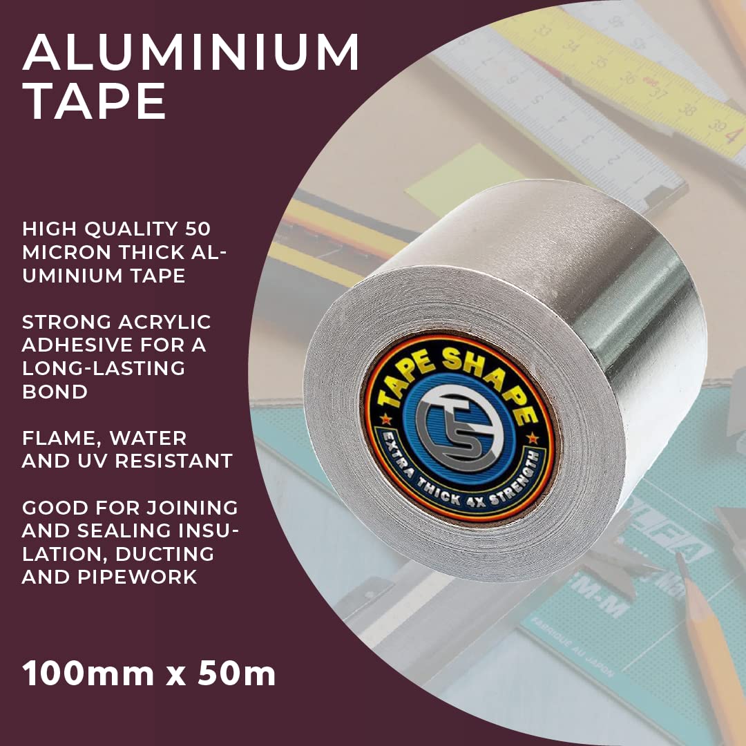 VL 3 rolki taśmy z folii aluminiowej 50 mm x 50 m, wytrzymała, mocno klejąca, odporna na wysokie temperatury taśma izolacyjna do uszczelniania kanałów, okładzin samochodowych i rurociągów (100 mm x 50