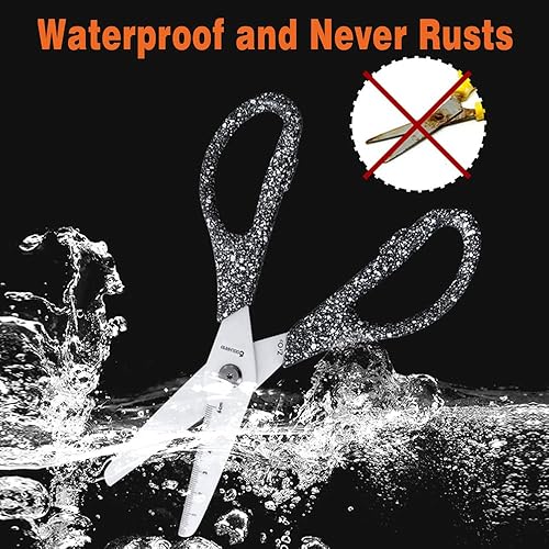 Miniatura 3 de cool hand Gear Tijeras de hoja de cerámica multiusos de 7.8 pulgadas con marcado de regla, tijeras de utilidad para cocina, manualidades, barbacoa,