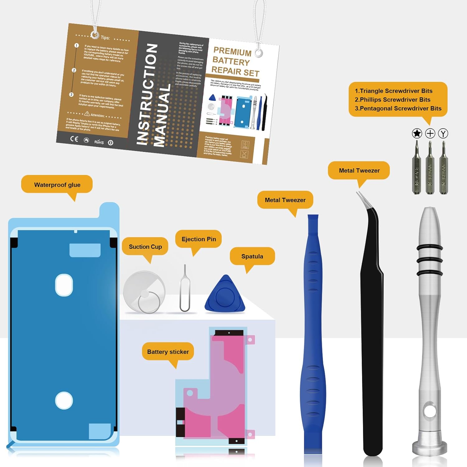 Replacement for iPhone 13 Pro Battery, 3500mAh High Capacity Li-ion Polymer Replacement Battery for Model A2640 A2639 A2638 A2636 A2483 with Professional Repair Tool Kits