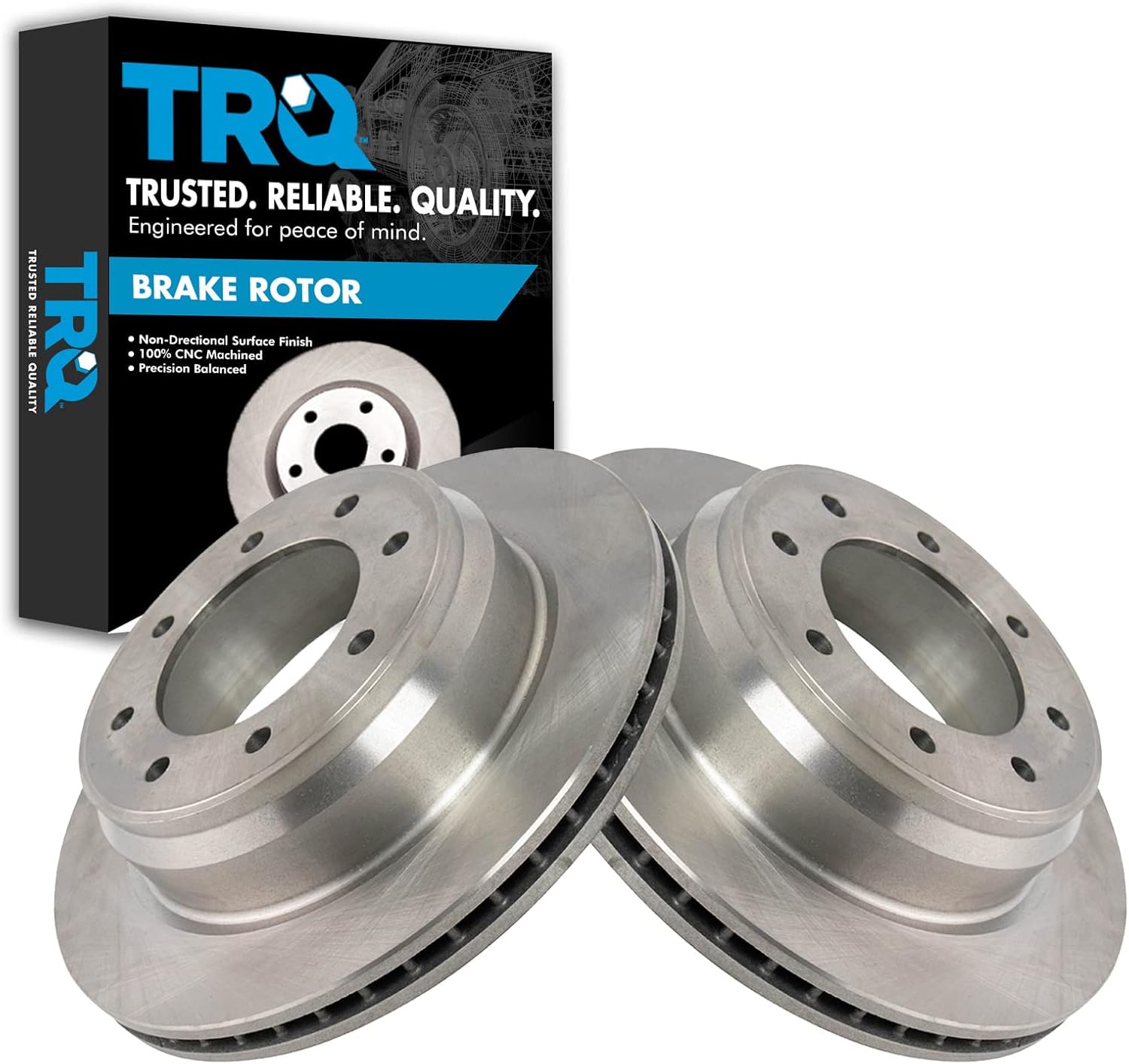 TRQ Rear Brake Rotors Set Vented Compatible with 2012-2021 Nissan NV1500 NV2500 NV3500