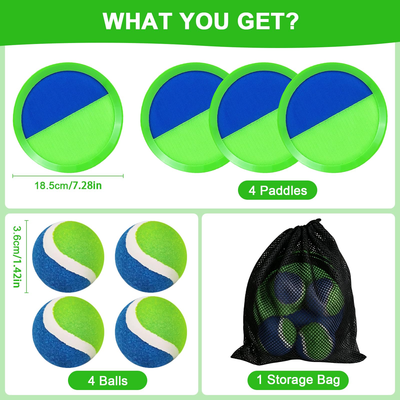 Klettballspiel für Kinder Klettball Strandspielzeug Ballspiele Wasserdicht Wurfspiel Klettspiel Outdoor Strandspiele Erwachsene Draußen für Draußen Garten ab 2 3 4 5 6 7 8 9 10 Jahre Mädchen Junge