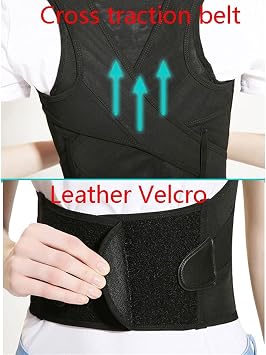 Full Back Brace Posture Corrector for Men and Women - Upper and Lower Back Support Protection Belt Adjustable Provide Pain Relief for Neck Back Shoulders Support (Color : Black, Size : M.)