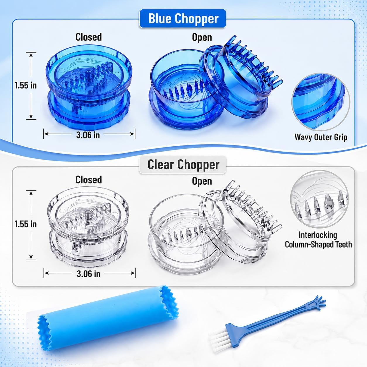 Manual Garlic Twister Set with Peeler and Brush, BPA-Free