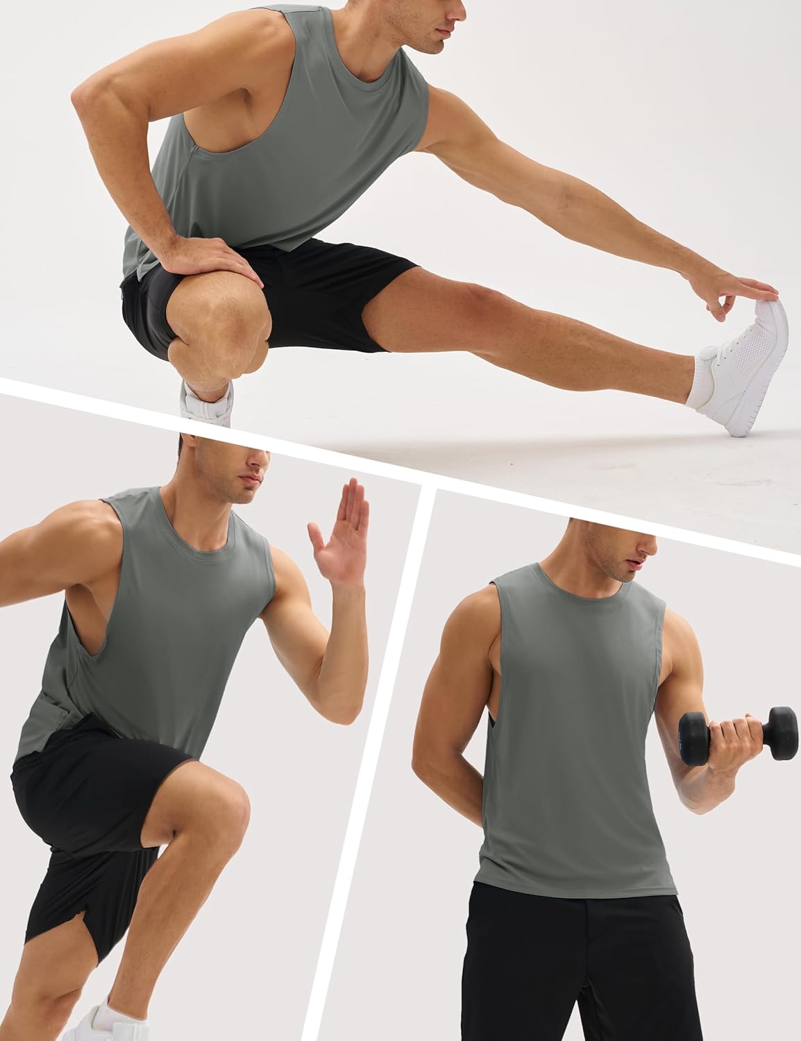 MAGCOMSEN Men's Workout Tank Tops Quick Dry Lightweight Sleeveless Shirts Gym Bodybuilding Muscle Tee Shirt - Image 2