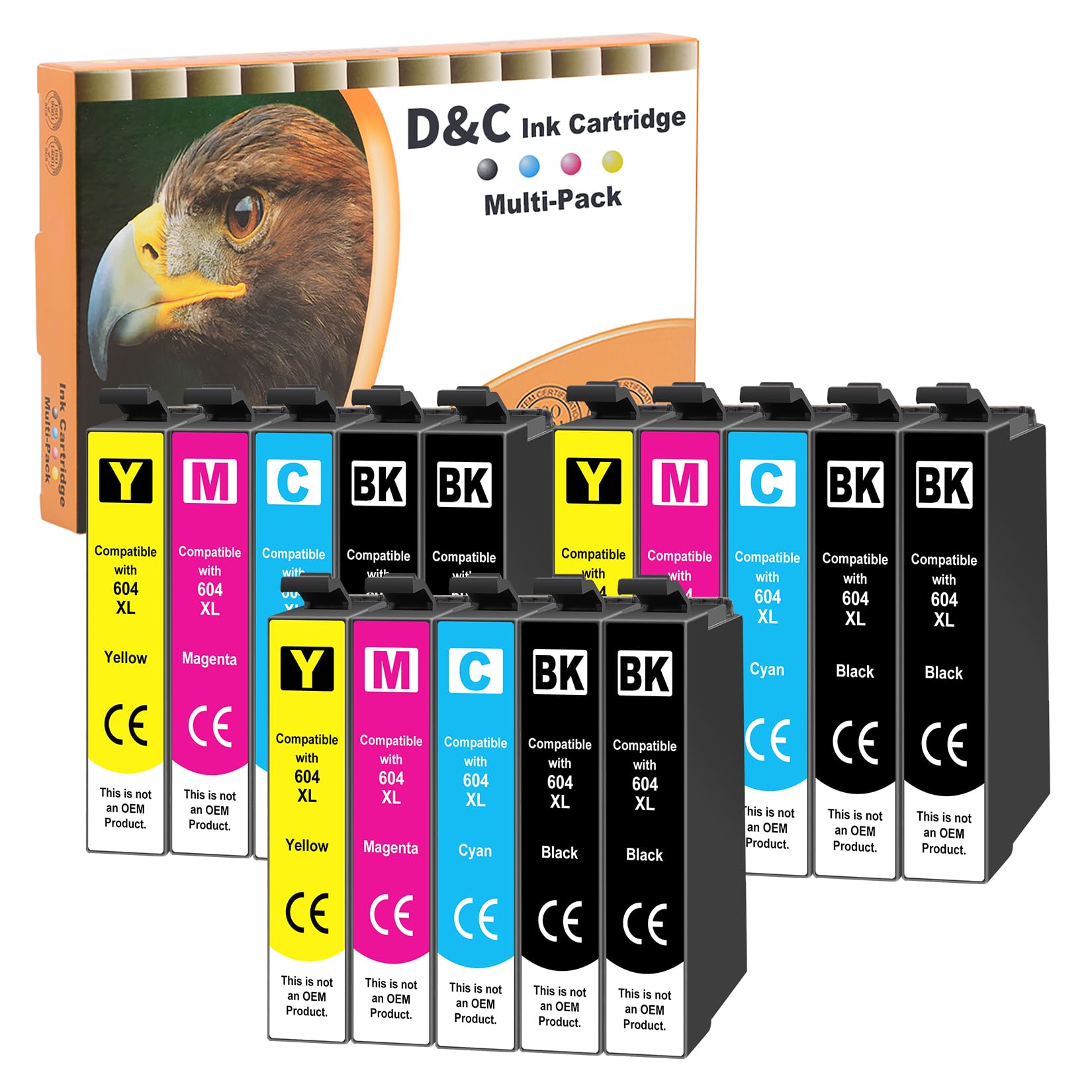 D&C Ersatz für 604XL Druckerpatronen kompatibel mit Epson XL Patronen für Expression Home XP-3200 XP-2205 XP-3205 XP-2200 XP-4200 XP-4205, Workforce WF-2910 WF-2930 WF-2935 WF-2950 (15er-Pack)