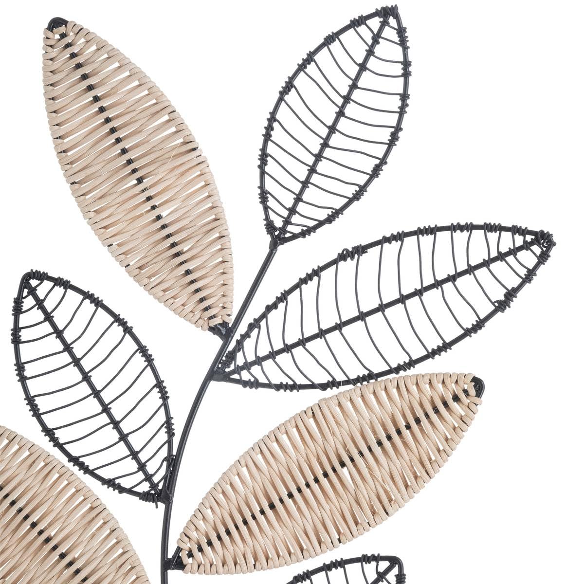 ATMOSPHERA CREATEUR D'INTERIEUR - Decorazione da Parete Aurore in Metallo e Rattan 56x29cm Nero