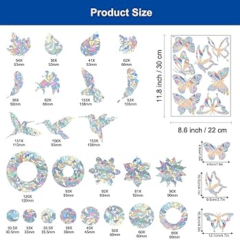 Adesivi Anticollisione Uccelli - 11 Suncatcher Colorati Per Finestre E Zanzariere - Foto 2