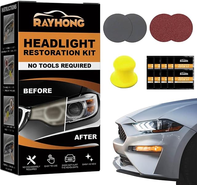 Headlight Cleaner And Restorer Kit | Car Headlight Restoration Polish | Headlights Polish Restore Kit No Power Tools Required for Car Headlights Lens
