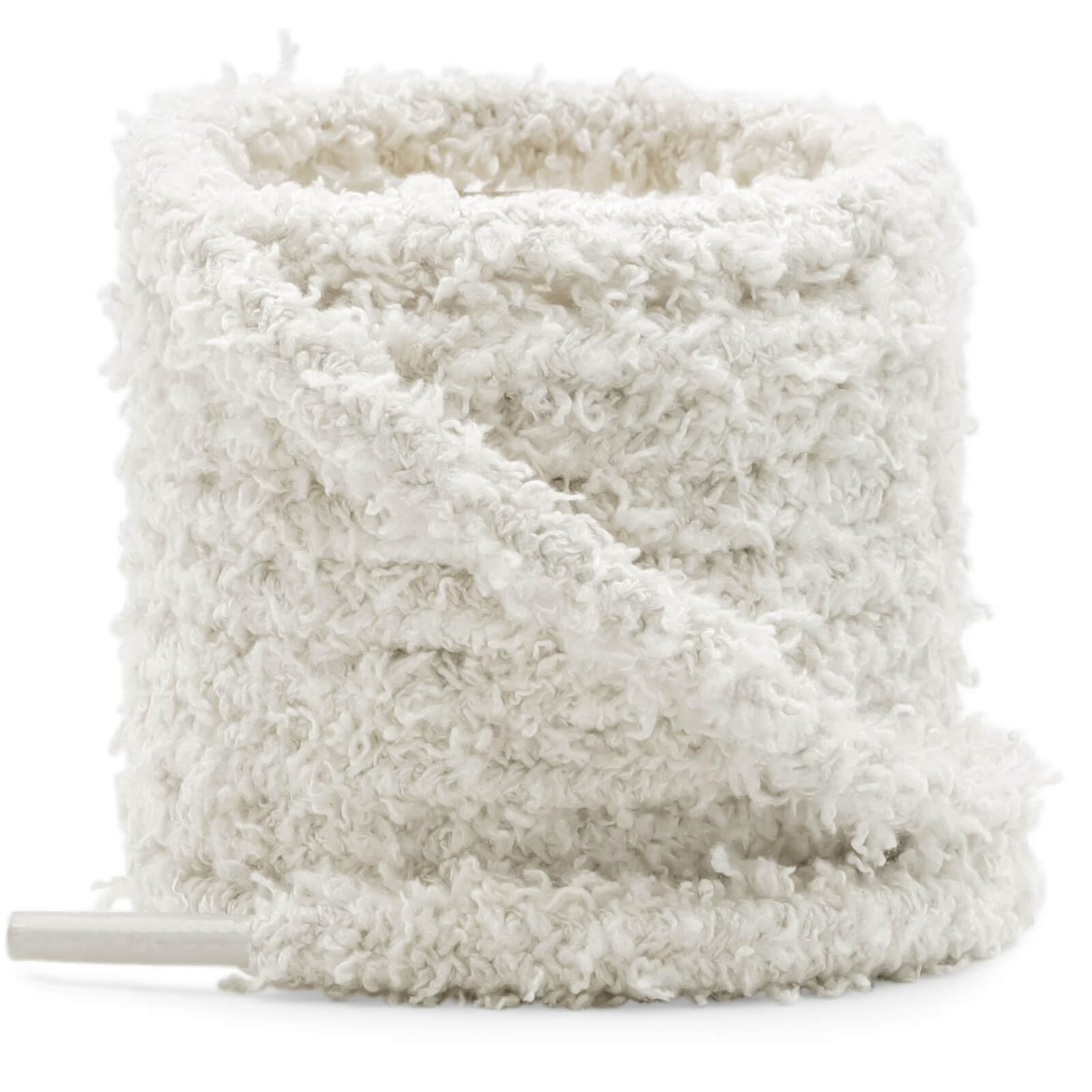 YJRVFINE Round Fuzzy Shoe Laces: 2 Pairs Puffy Soft Plush Shoelaces for Sneakers