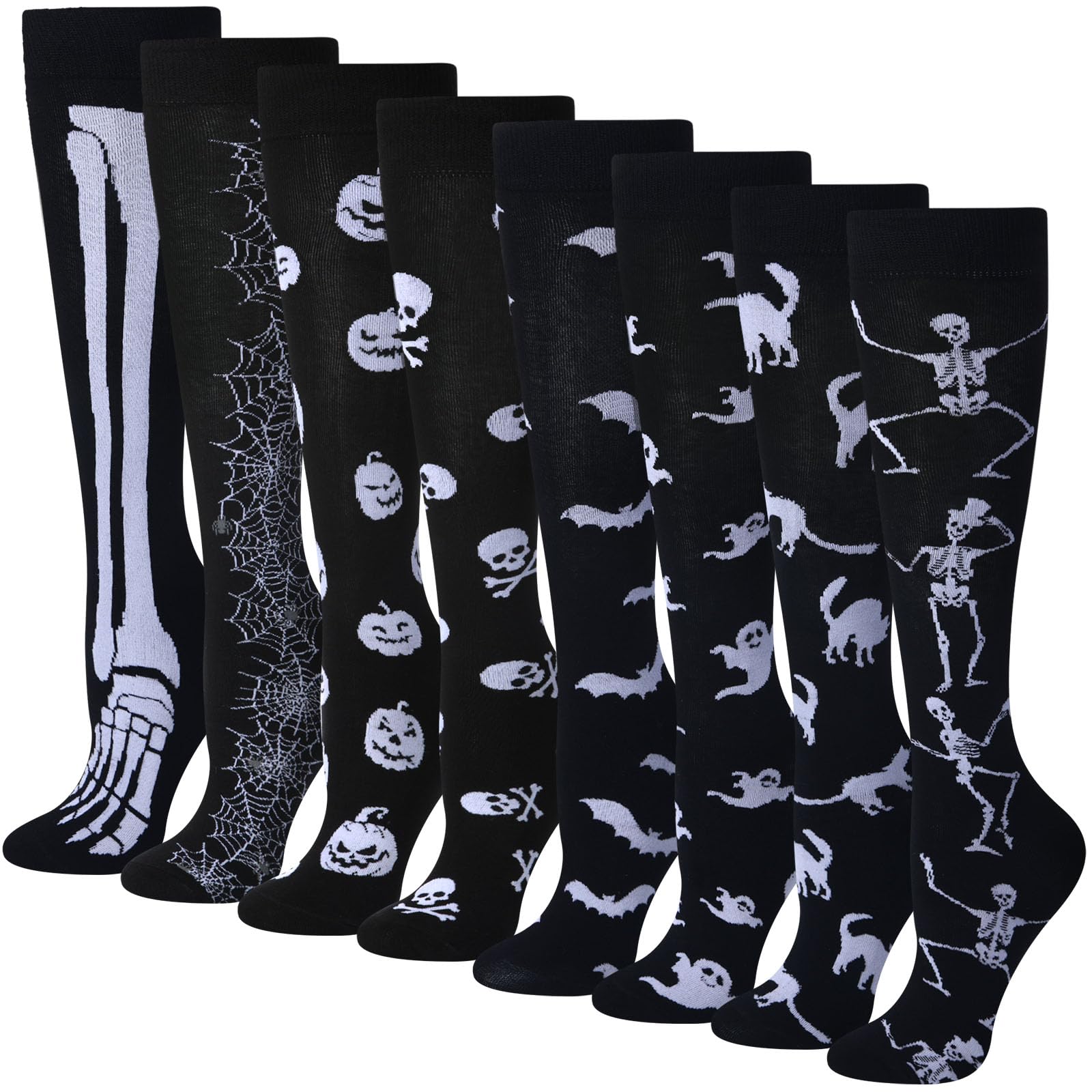 Photo 1 of Shinymoon 8 Pairs Halloween Knee High Socks