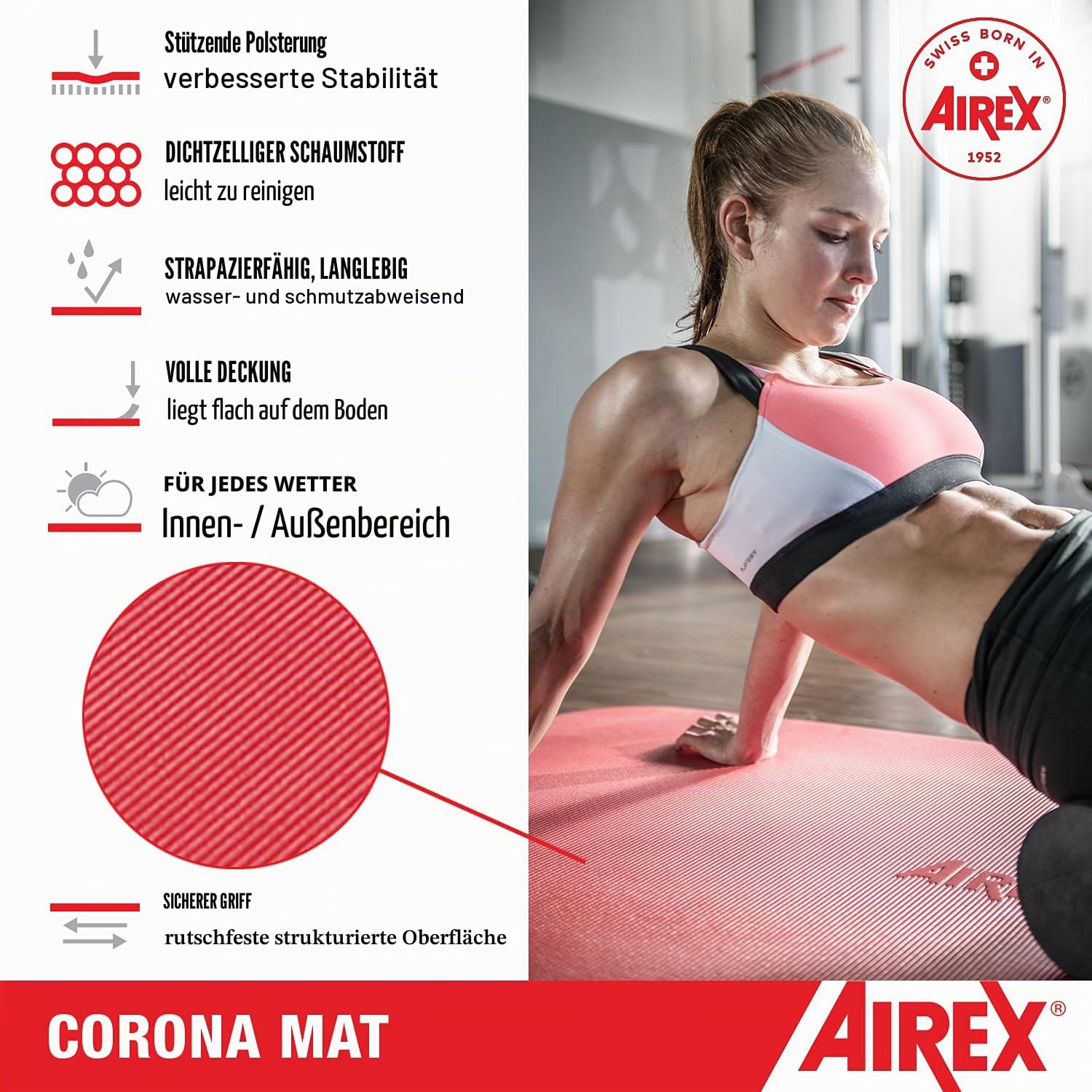 Airex Corona Gymnastikmatte, Blau, 200 x 100 cm