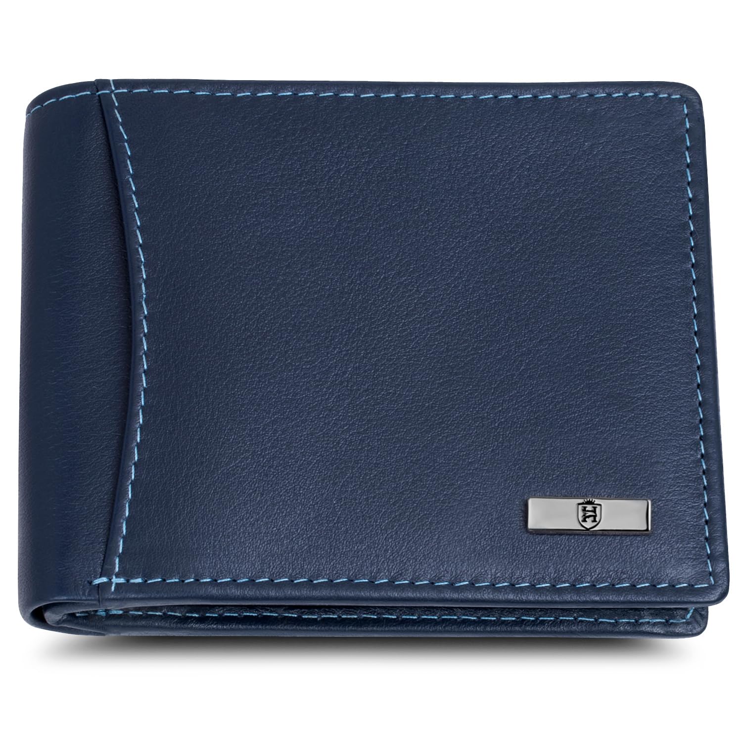 HORNBULL Stella Mens Navy Purse | Stylist Mens Wallet with RFID Blocking | Wallet Men Brown Genuine Leather Gift Set