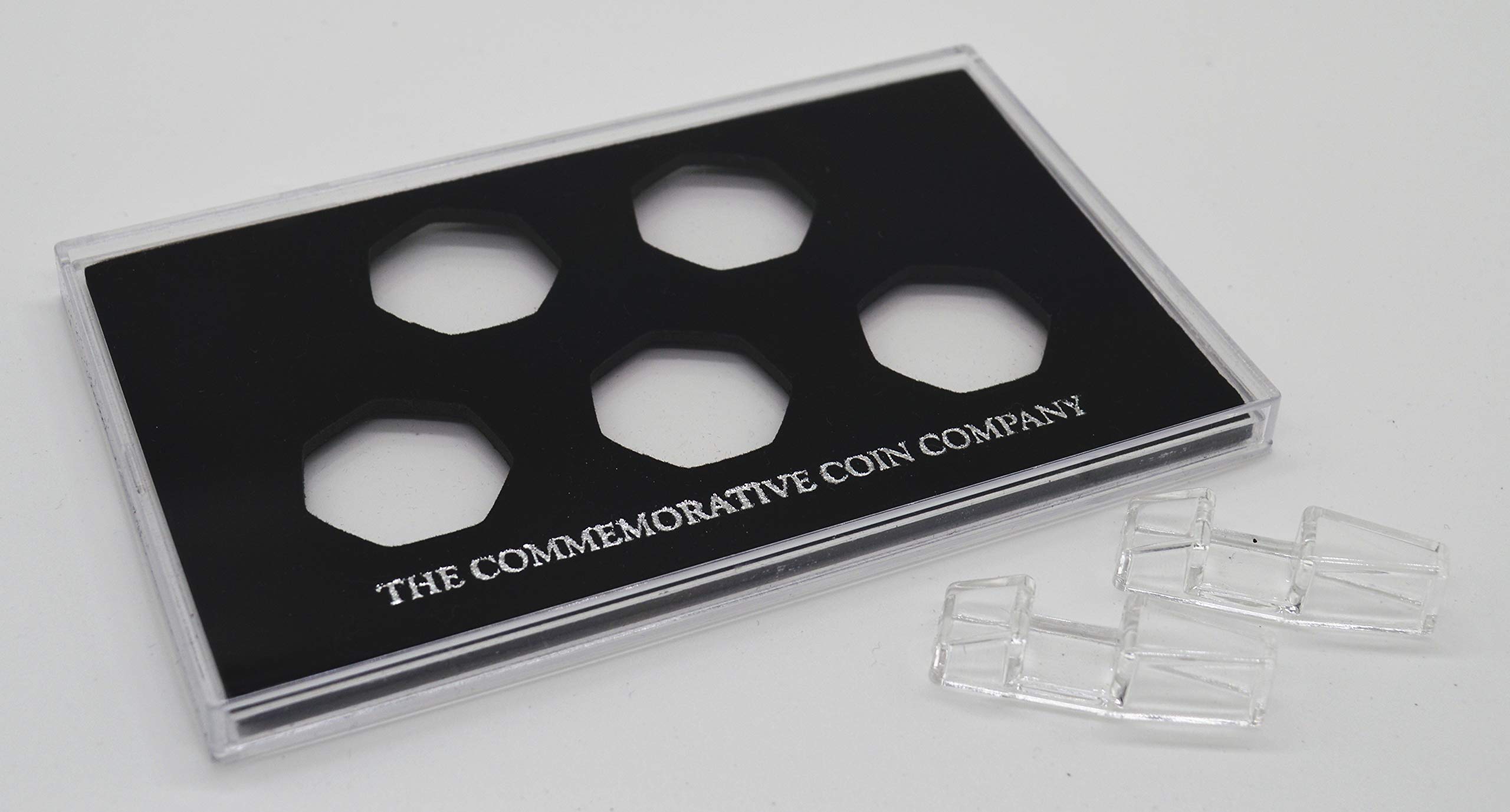 The Commemorative Coin Company Free Standing Acrylic Glass Display/Presentation Case/Stand For 5X 50P Coins/Commemoratives