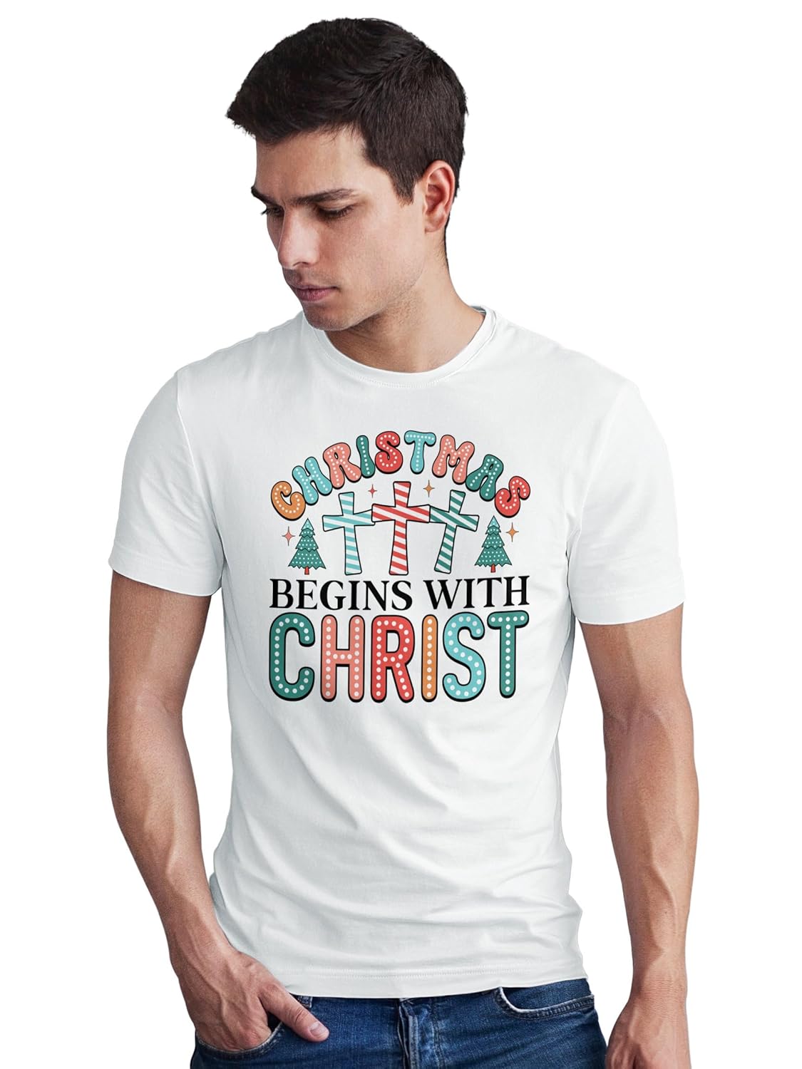SeekBuyLove Christmas Begins with Christ T-Shirt, Christian Tee, Religious Shirt, Holiday Xmas Gift Idea, Jesus SeekBuyLove Christmas Begins with Christ T-Shirt, Christian Tee, Religious Shirt, Holiday Xmas Gift Idea, Jesus