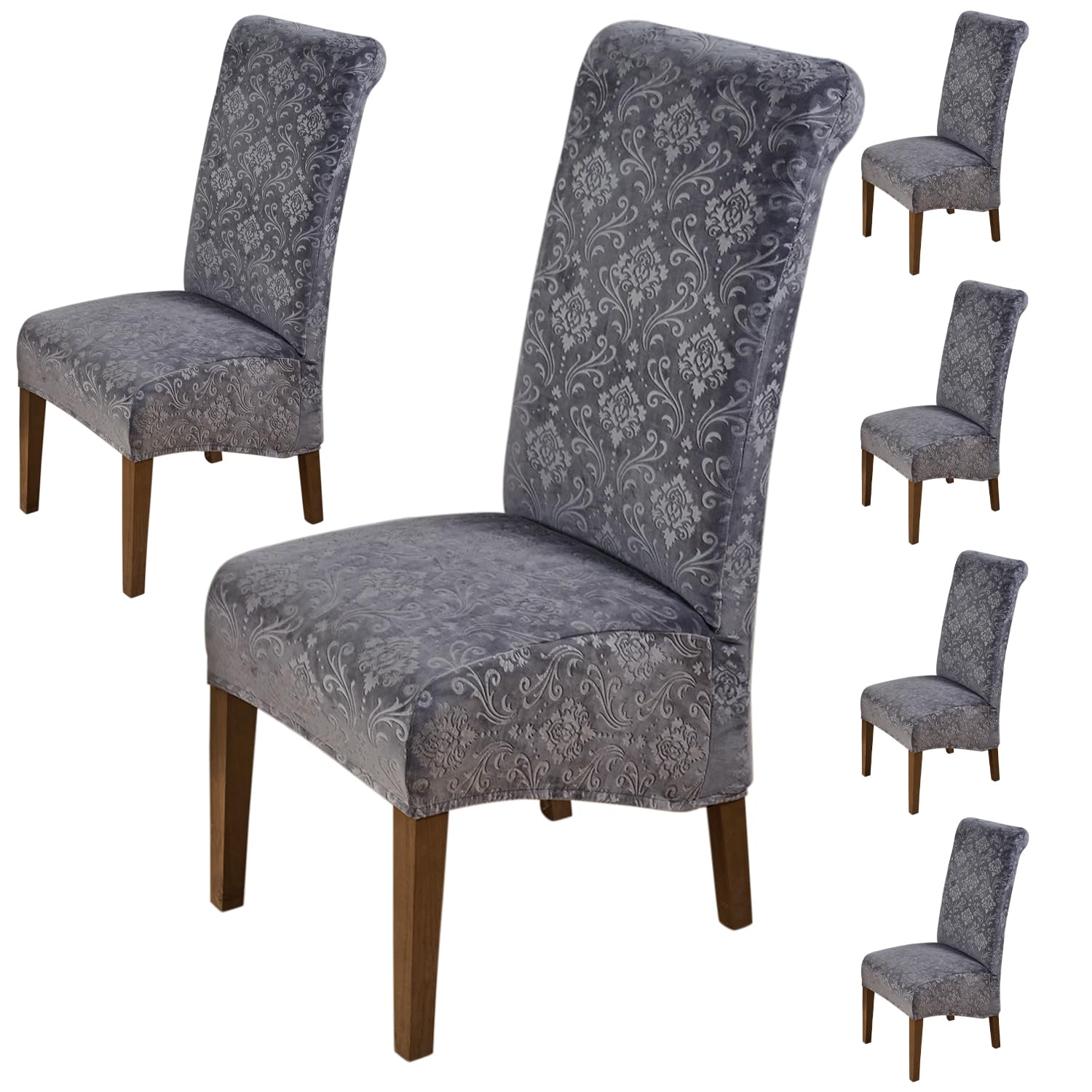 Velvet Dining Chair Covers - Set of 6 -12