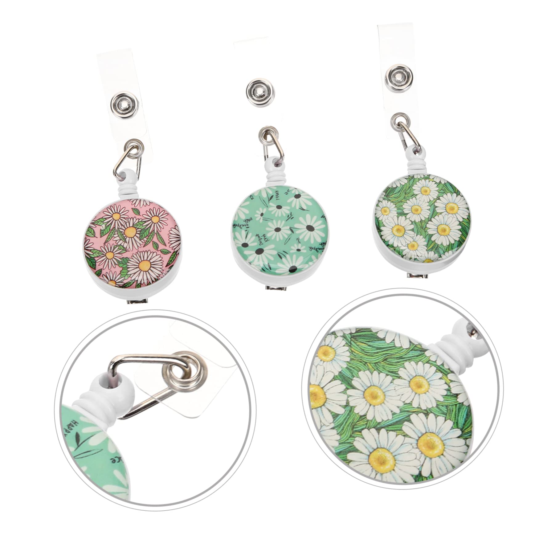 DOITOOL 5 Set Portabadge Retrattile Con Clip Girevole Portatessere Colorati Per Id E Chiavi Materiale Design Elegante Per Ufficio E Scuola 3 Pezzi * 5