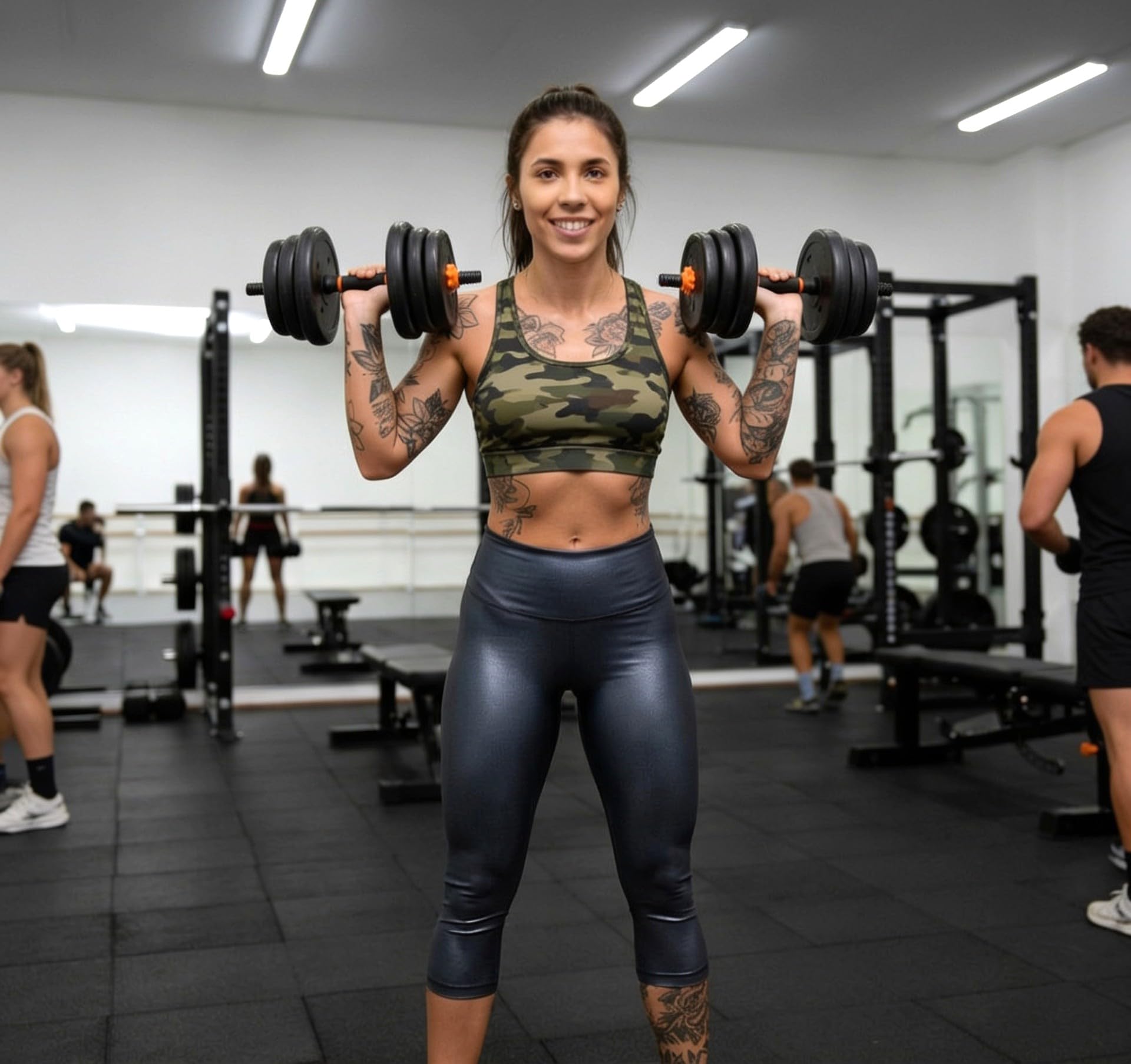 2in1 Hantel-Set verstellbar Langhantel bis 20 kg oder 2x Kurzhantel bis 10 kg bodenschonende Gewichte 1,25 kg, 1,5 kg, 2 kg Hantelstange Krafttraining