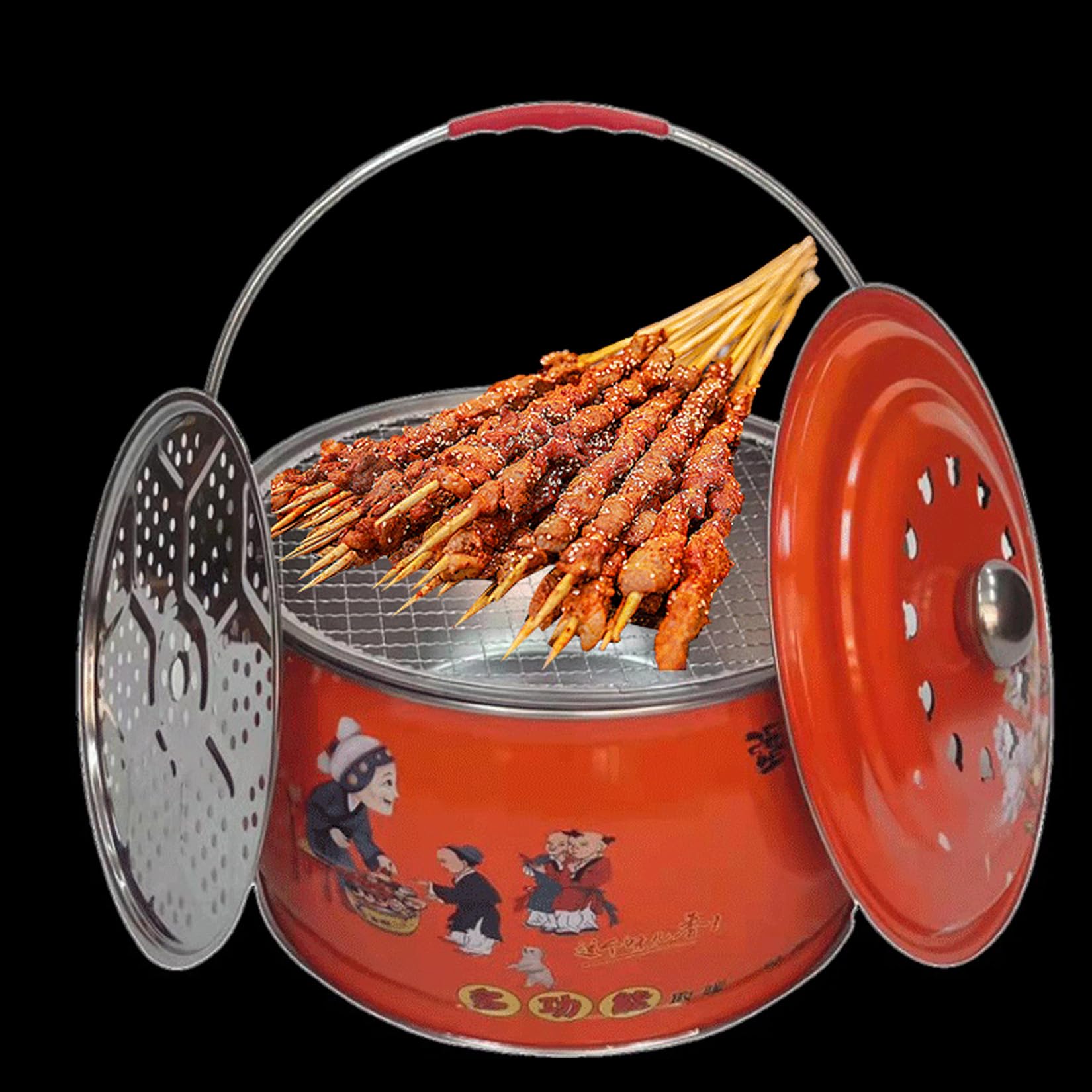 Braciere da Giardino Portatile Per Il Campeggio,Il Fuoco,Il Calore - 30,5 x 18 cm (B)