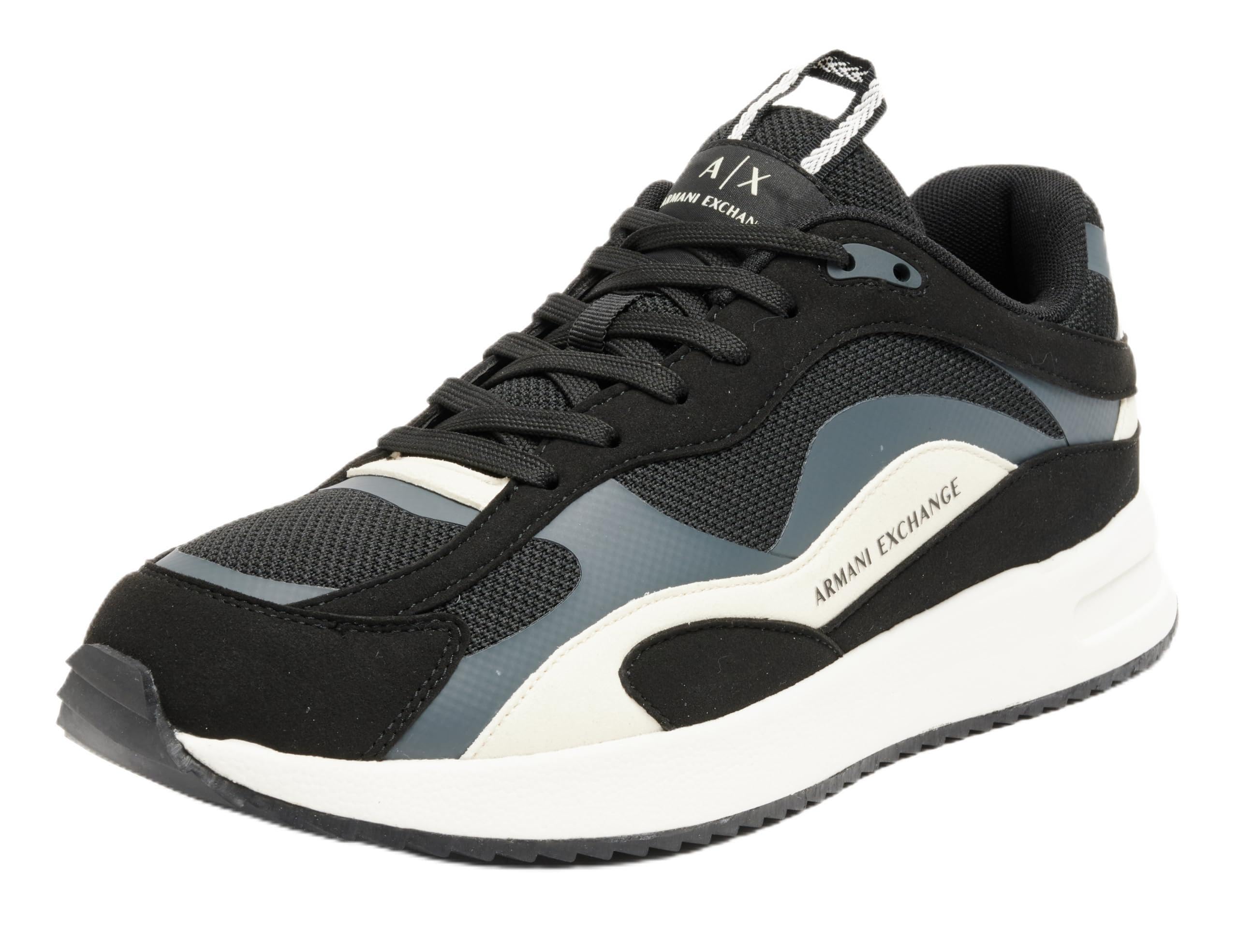 Armani Exchange Men's Dusseldorf Trainers, Black Dark, 7 UK