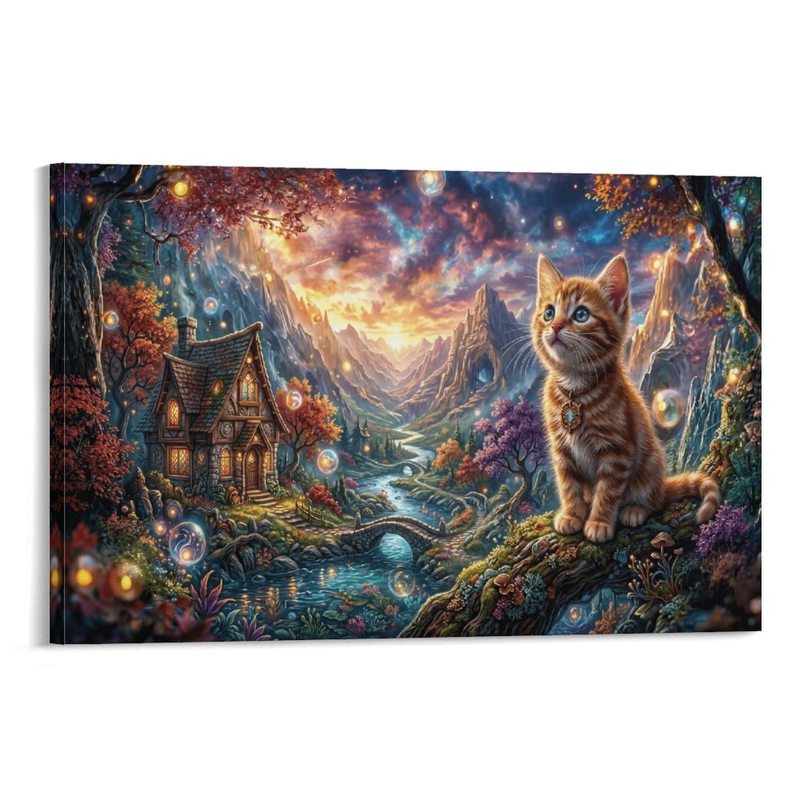 XPASHIQWC Kitten Poster Artwork Galaxy Valley Giclee Canvas Prints Modern Canvas Wall Art Picture Wall Hanging for Home Decorations 20x30inch(50x75cm)