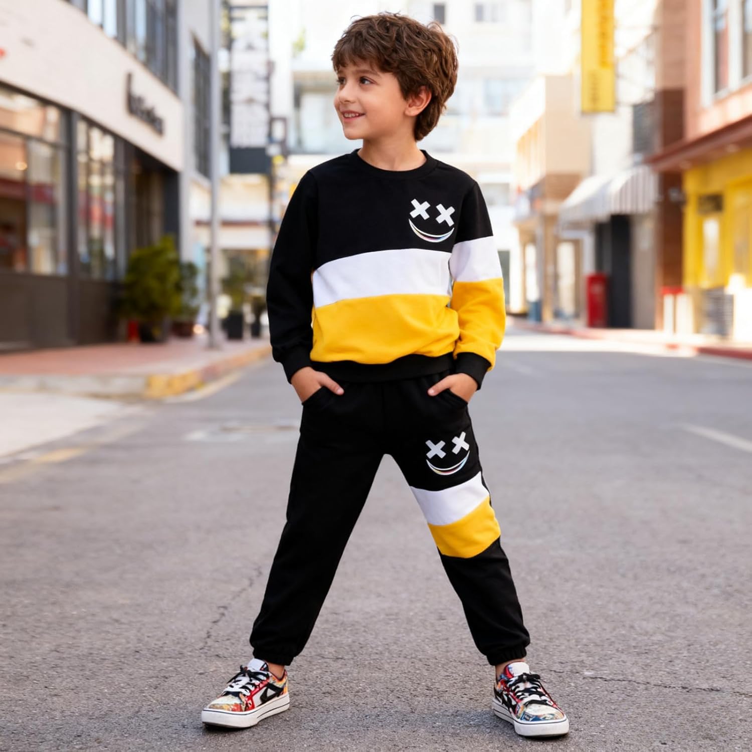 Size 3-12 Years Toddler Boys Clothes 2 Piece Long Sleeve Sweatshirt & Pants Casual Kids Boy Fall Winter Outfits Set - Image 2