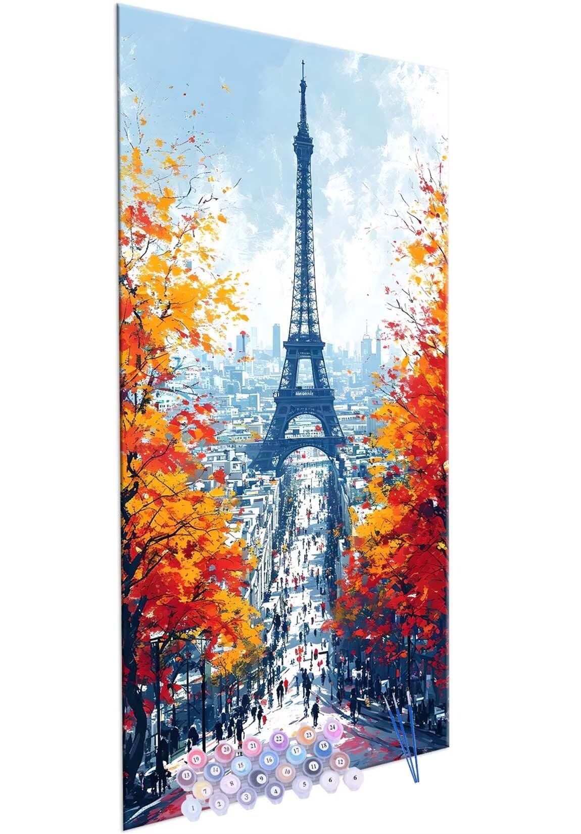 Pintura por Números para Adultos, 90x180cm Acrílica Pintura por Números para Niños Adultos Principiantes Pintura con 3 Pinceles Acuarela París Torre Paint by Number Niños Decoración del hogar R513
