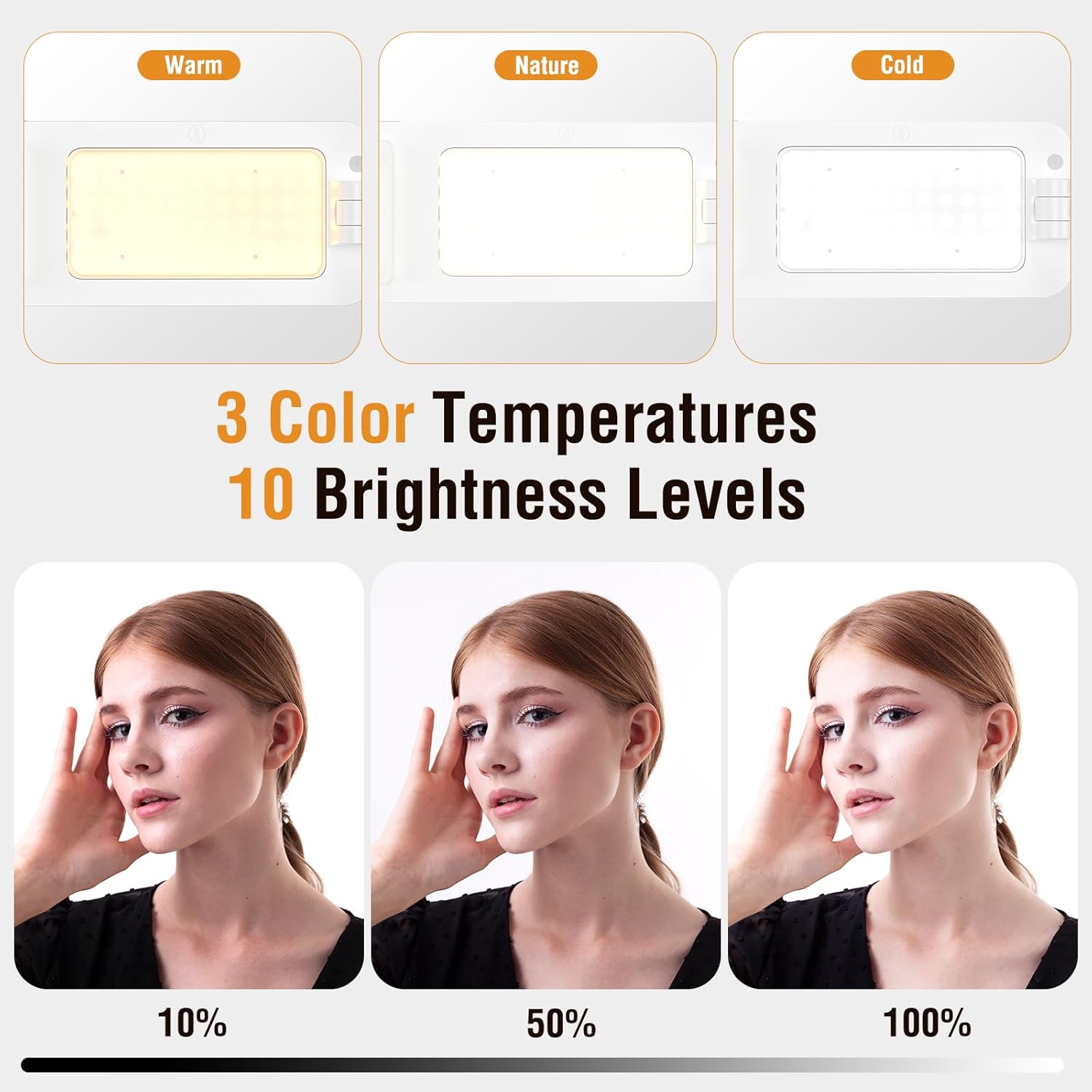 4smarts Phone Tripod Recording with LED Light, 360° Rotatable, Portable & Extendable Stand for 3.5-6.9” Smartphones, Wireless Rechargeable, Ideal for Beauty Content & Live Streaming