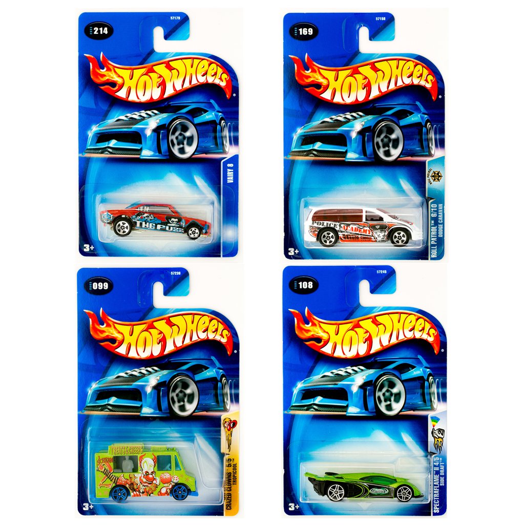 Hot Wheels Four (4) Unique Random Car Figures - In Their Factory