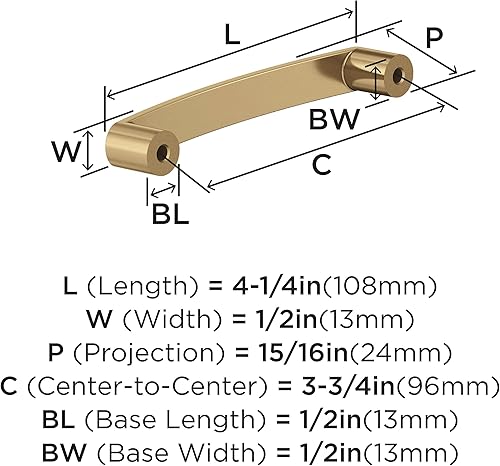 Miniatura 4 de Amerock  Tirador de gabinete  Bronce champán  Tirador de cajón de centro a centro de 3-34 pulgadas  Grieta  Herrajes de cocina y baño  Herrajes para