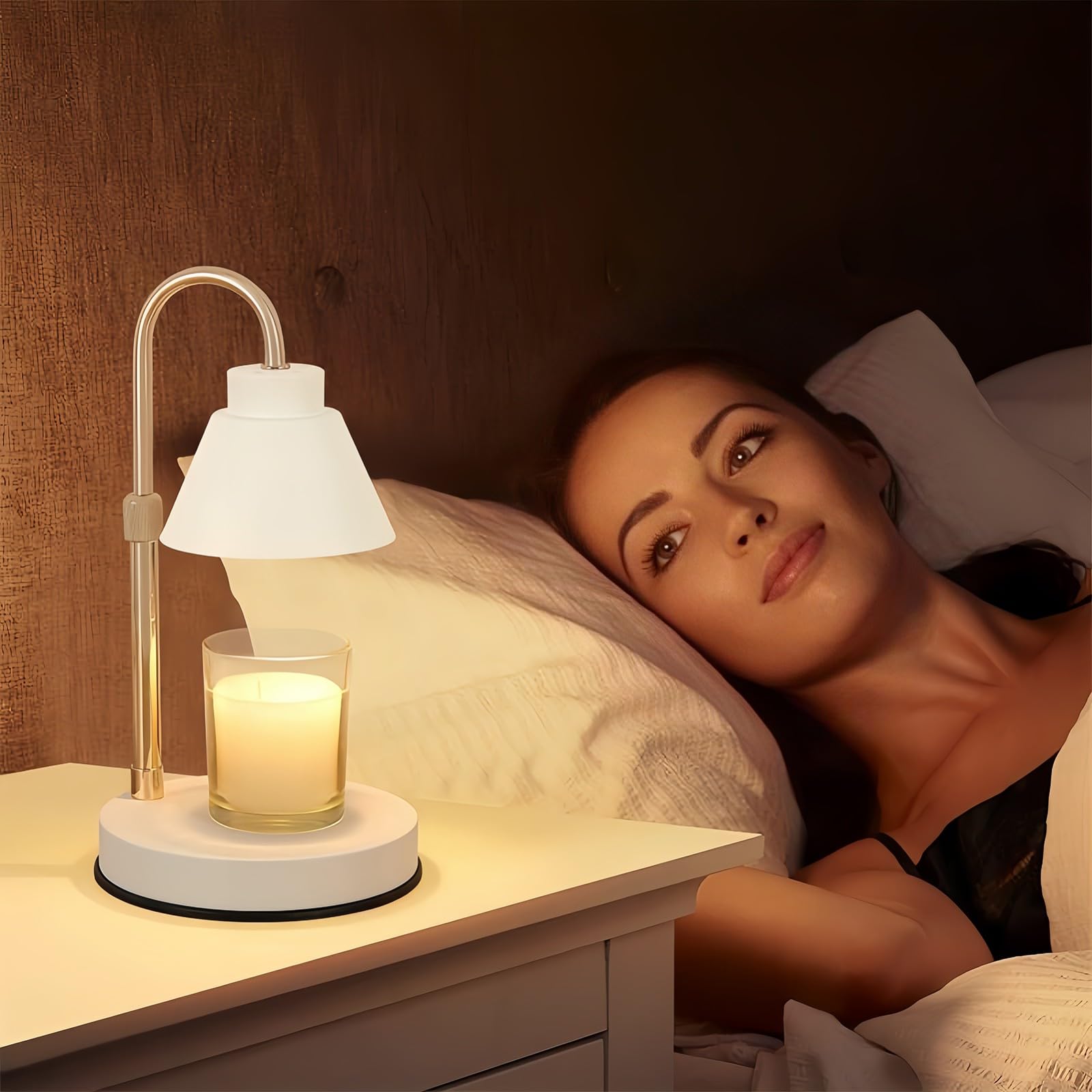 Lampada Scaldacandele, Scaldacandele Elettrico Moderno Bianco, Scaldacera Dimmerabile Per Candele Profumate Barattolo,Scaldacera Come Regalo Per Mamme Nonne Donne Ragazze
