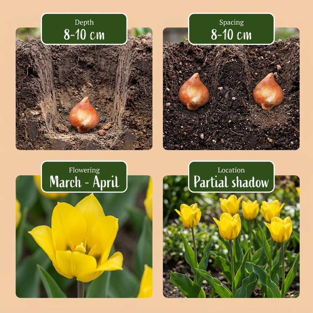 Green boutiQ - 160x Tulipa Sylvestris - Tulipe sauvage - Jaune - Bulbe naturalisant - Calibre 5/6