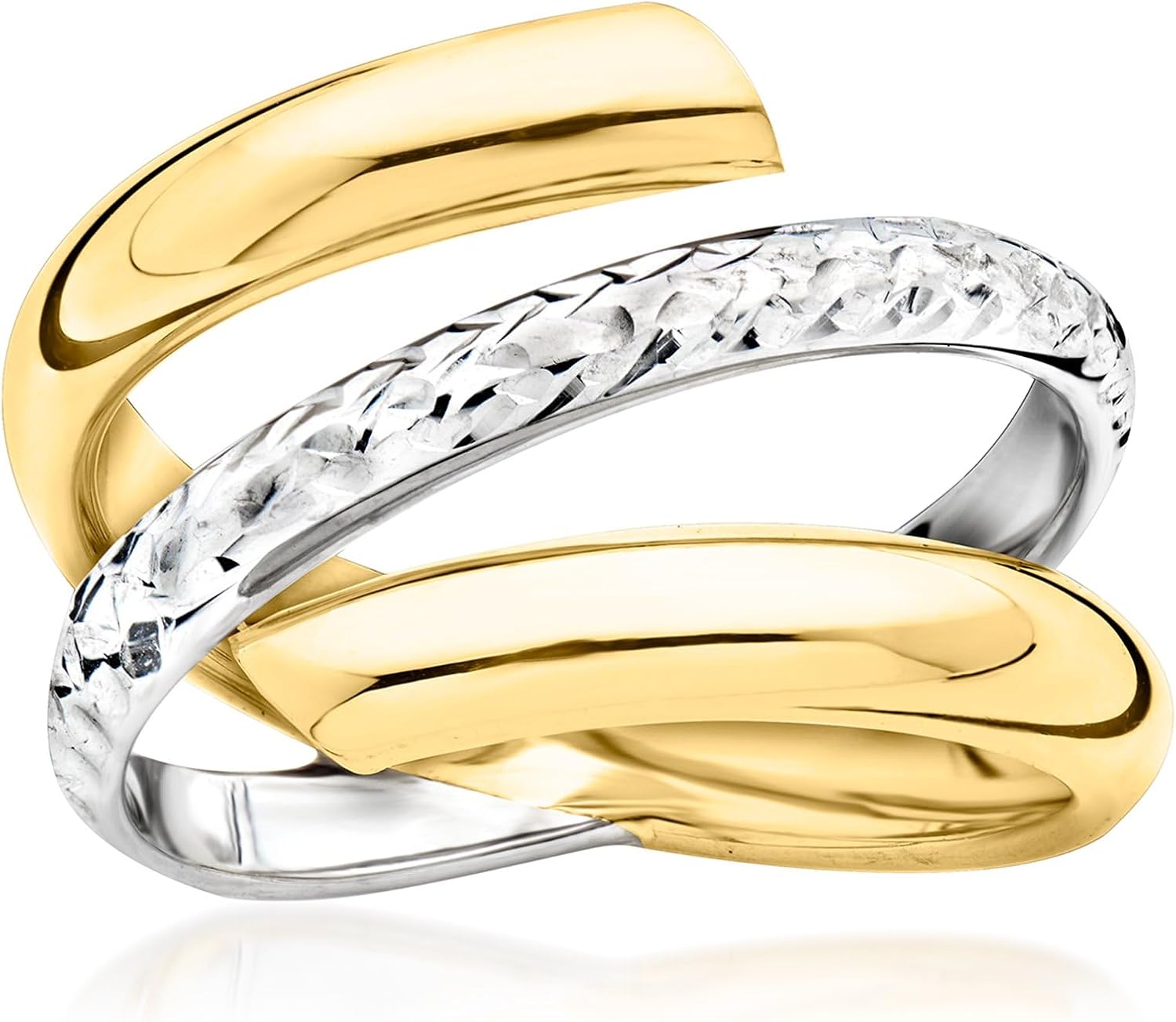 Ross-Simons Italian 14kt 2-Tone Gold Spiral Ring